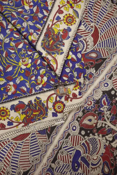 blue-flower-peacock-kalamkari-saree-kk001297-a