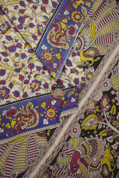 wheat-peacock-kalamkari-saree-kk001353-a