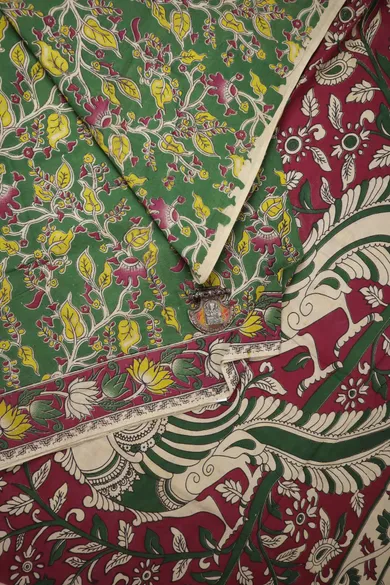 dark-green-flower-kalamkari-saree-kk001351-a