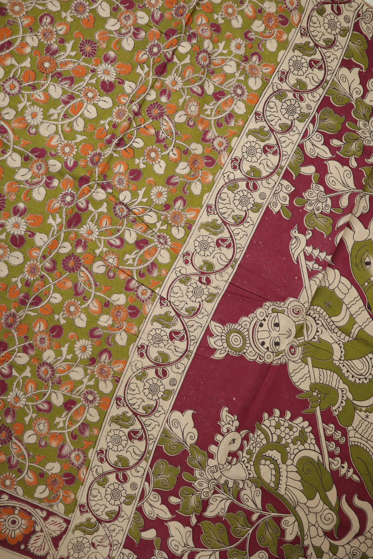 green-flower-kalamkari-saree-kk001307-c
