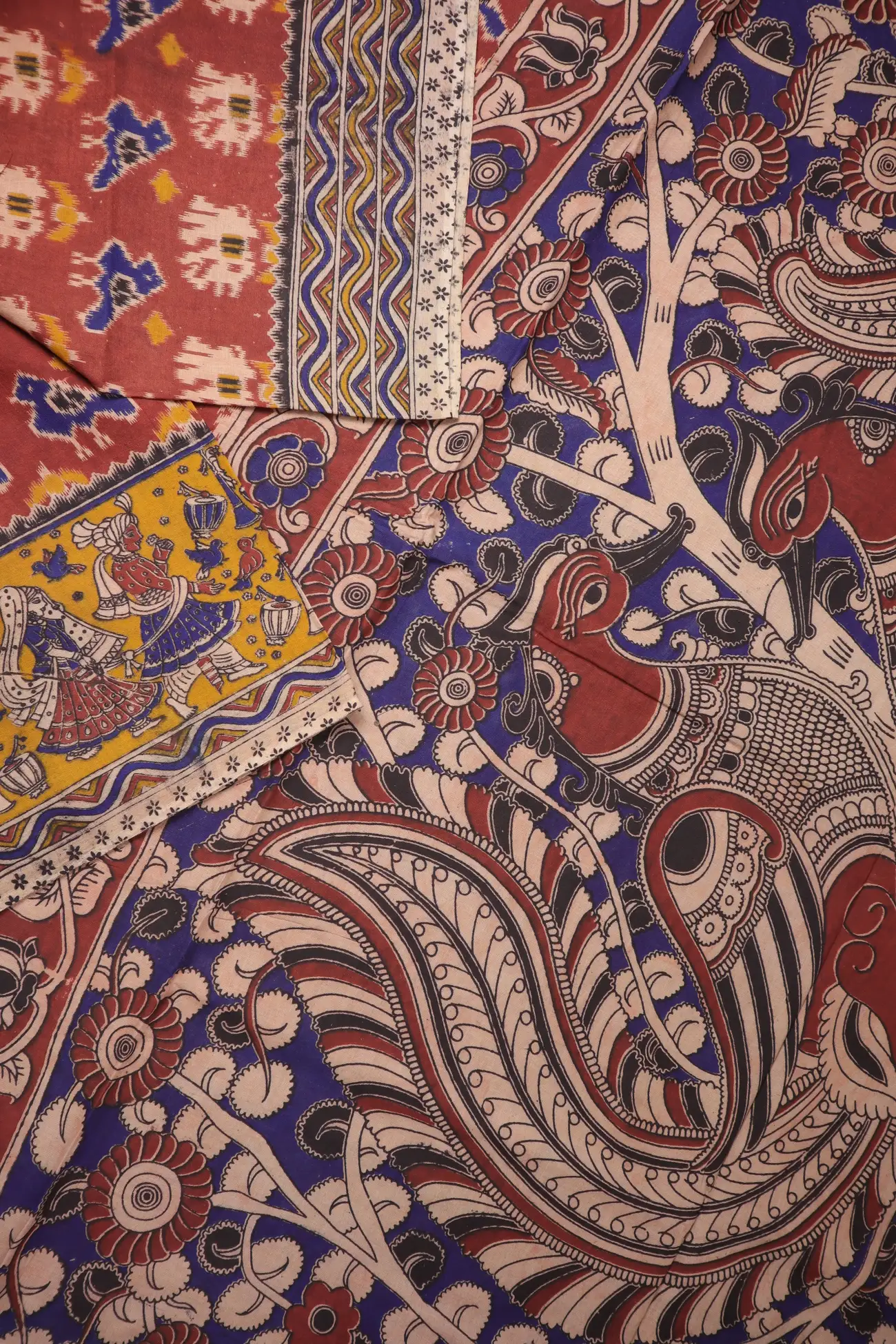 red-bird-kalamkari-saree-kk001342-b