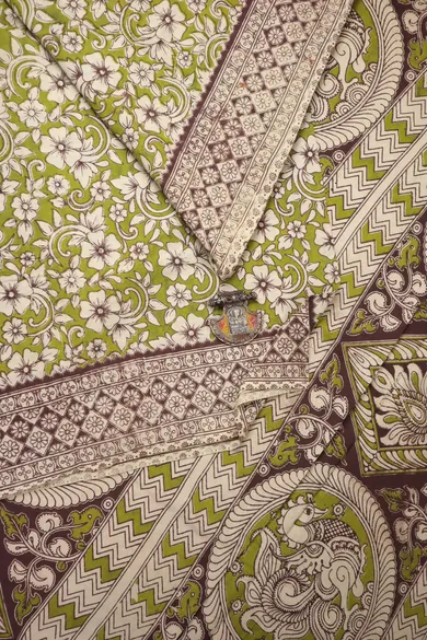 green-flower-kalamkari-saree-kk001318-a