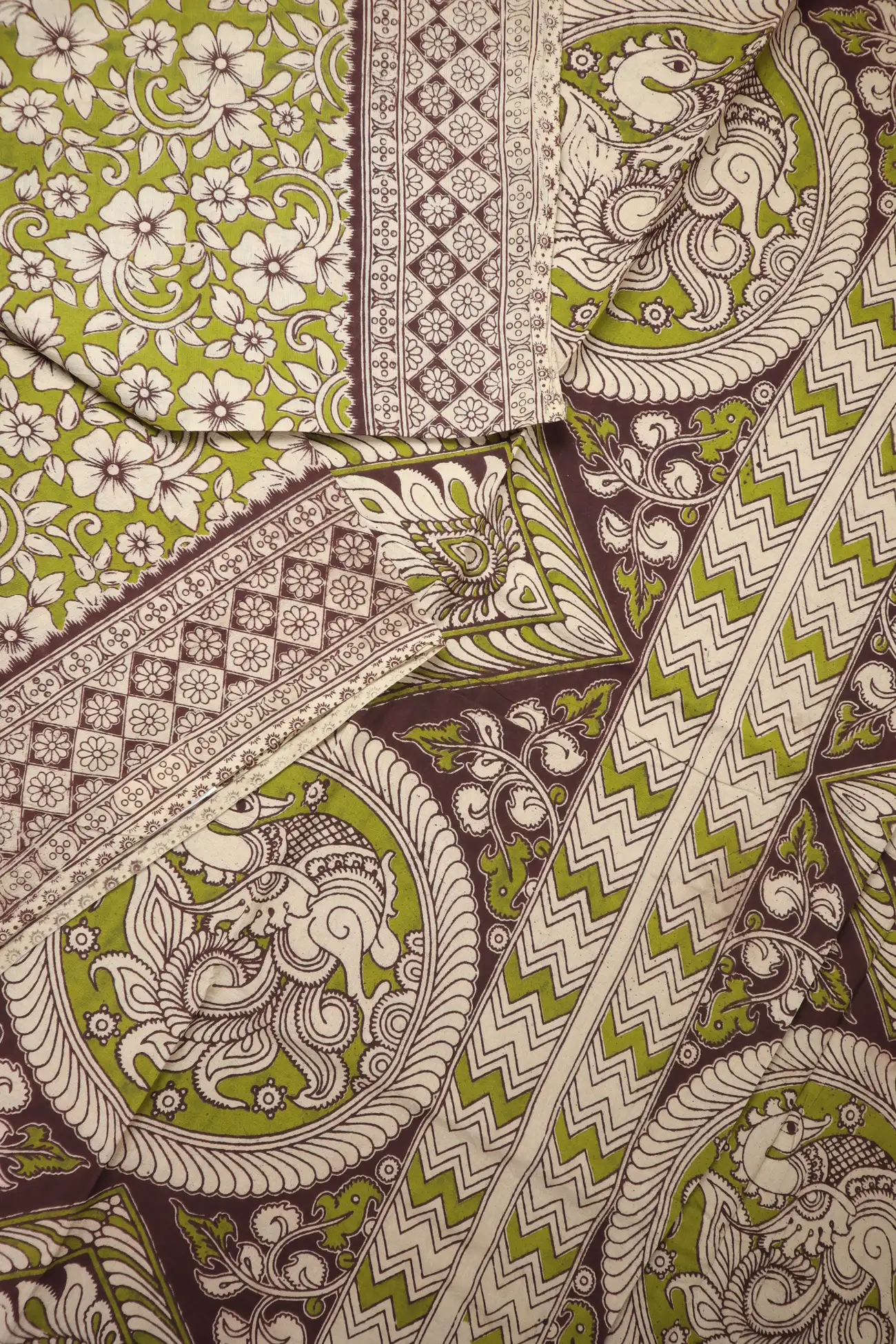 green-flower-kalamkari-saree-kk001318-b