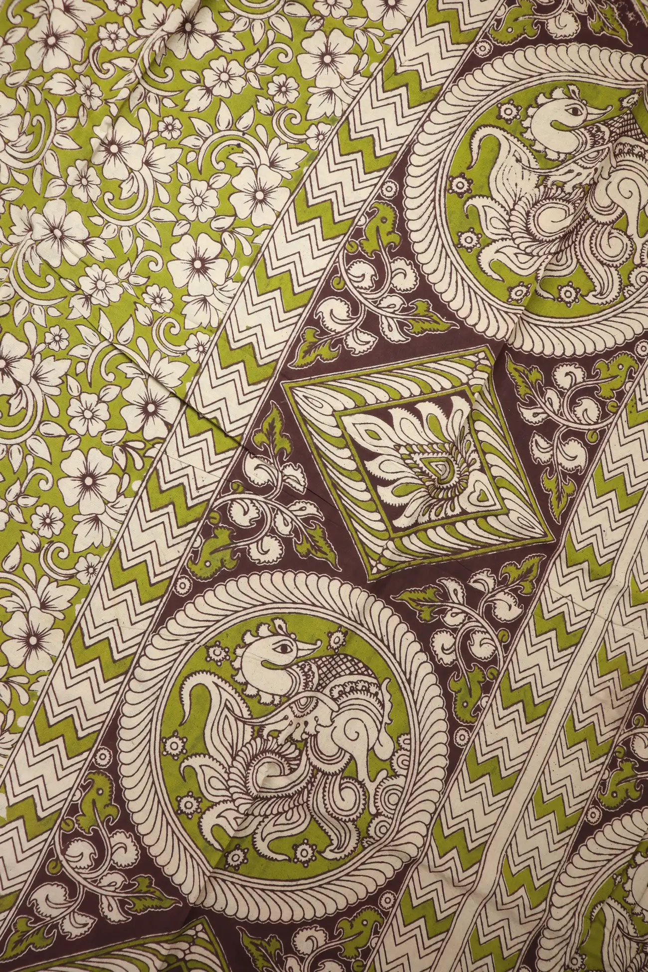 green-flower-kalamkari-saree-kk001318-c
