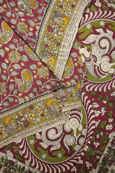 maroon-flower-kalamkari-saree-kk001345-a