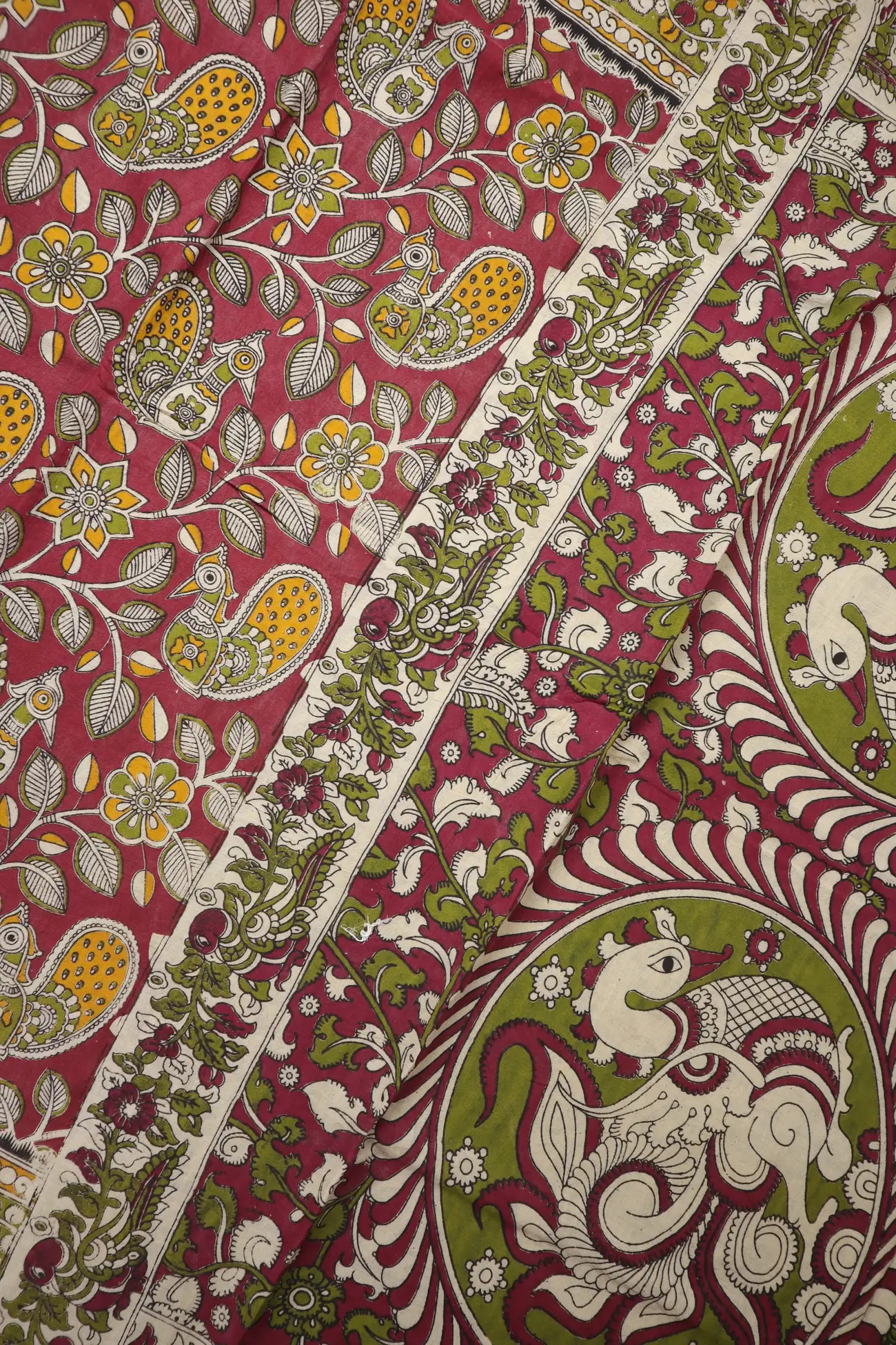 maroon-flower-kalamkari-saree-kk001345-c