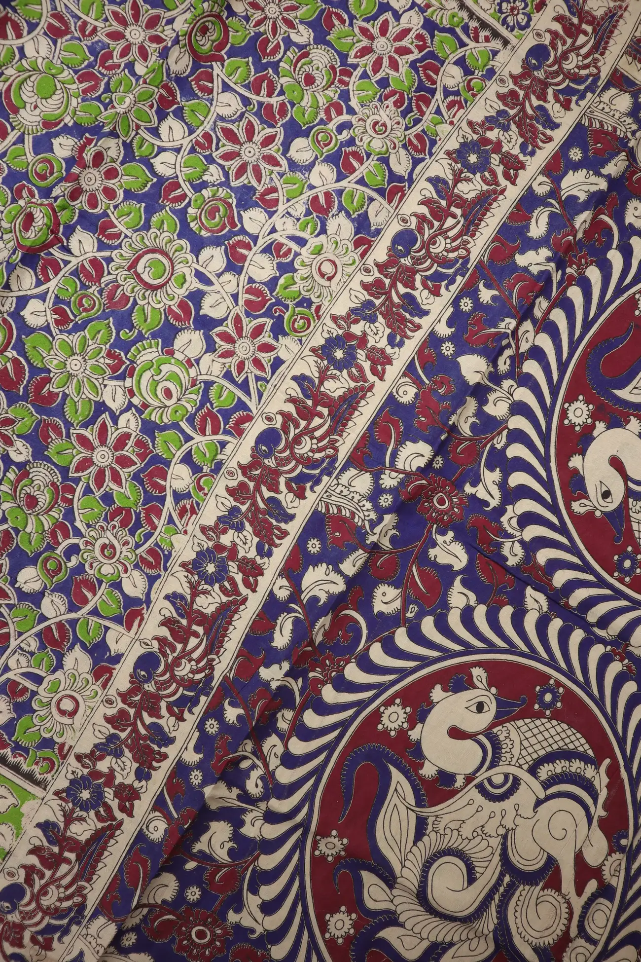 navy-peacock-kalamkari-saree-kk001373-c