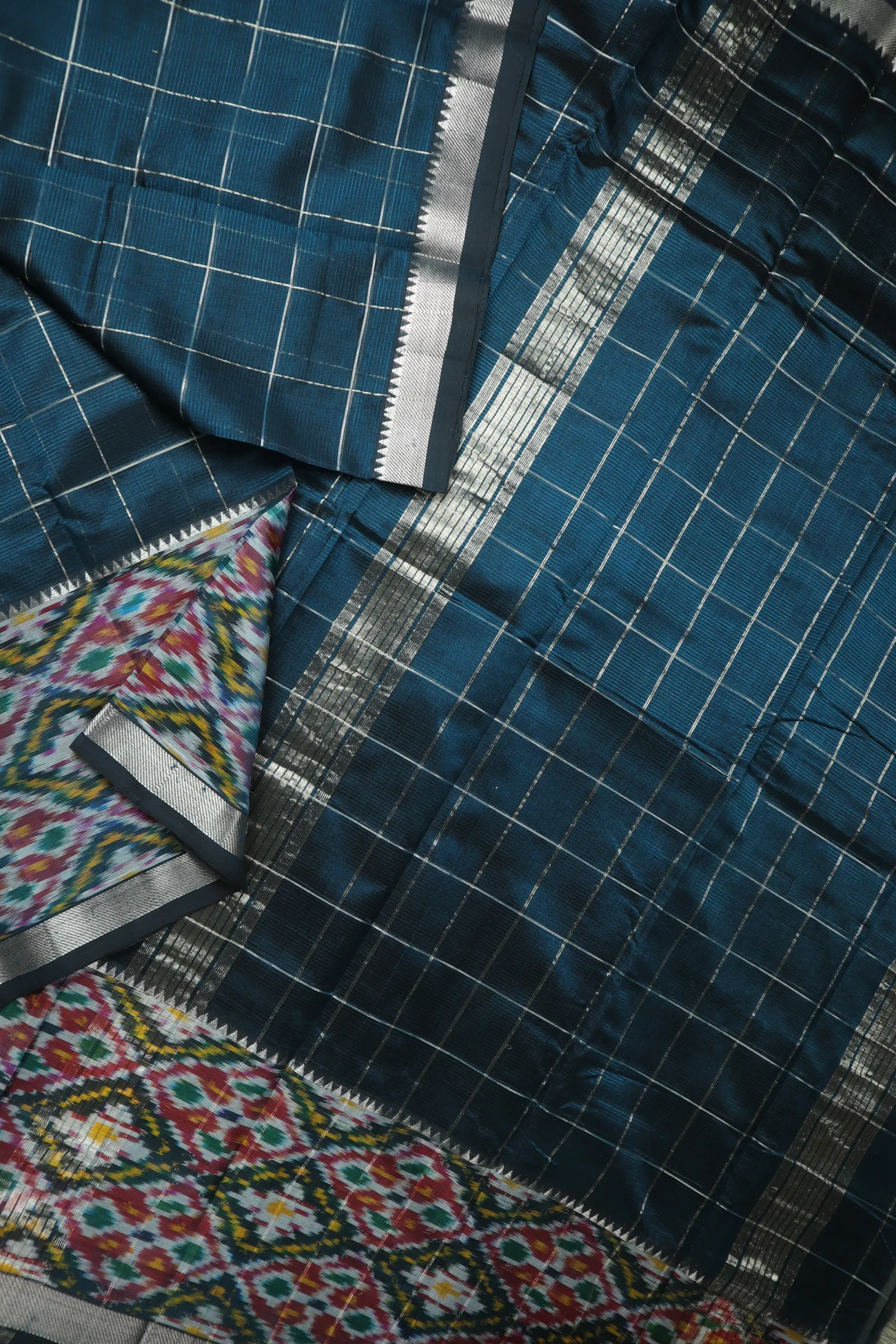 dark-slate-gray-pochampally-border-mangalagiri-silk-cotton-mls000628-c