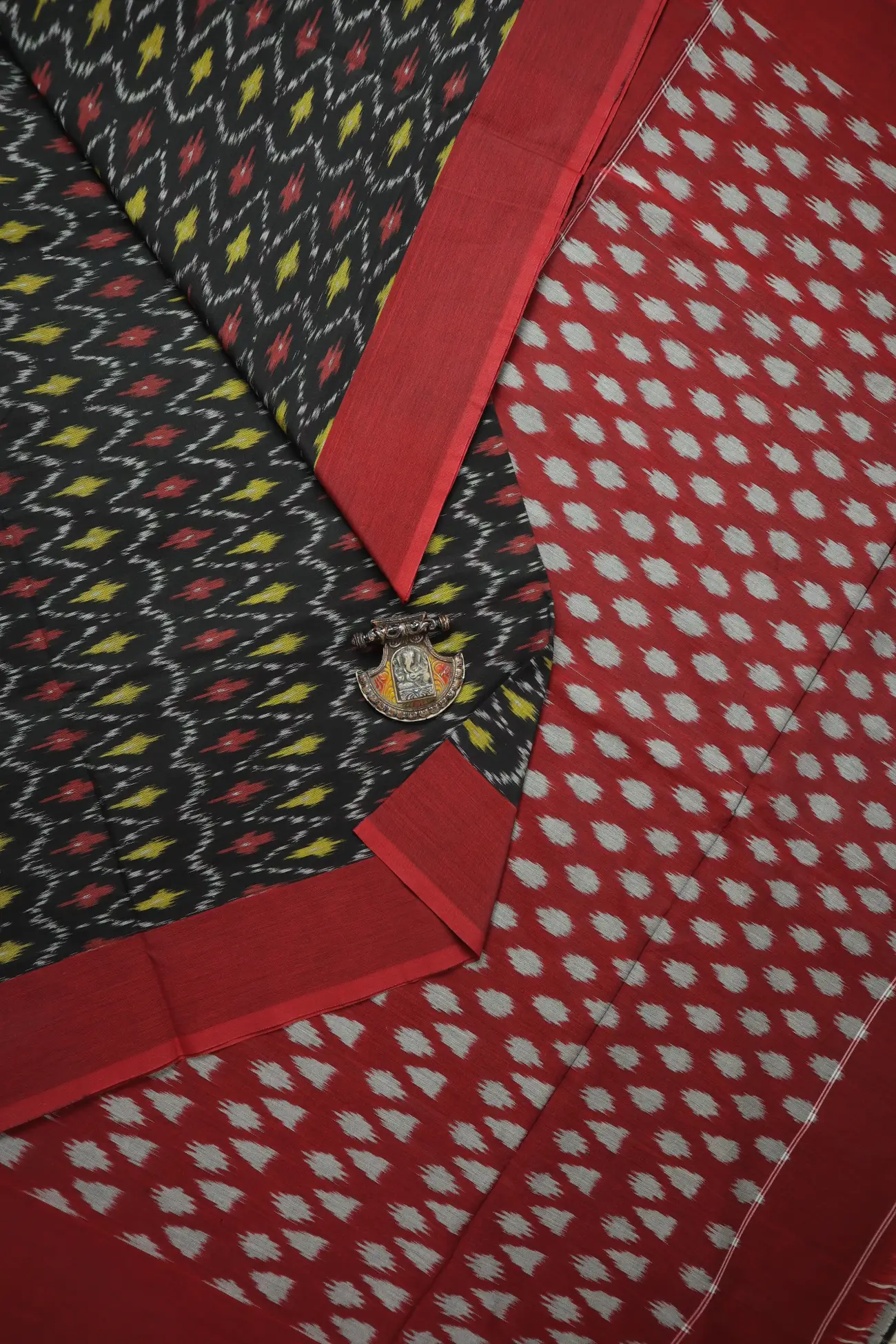 black-ikat-ikat-saree-is001462-a