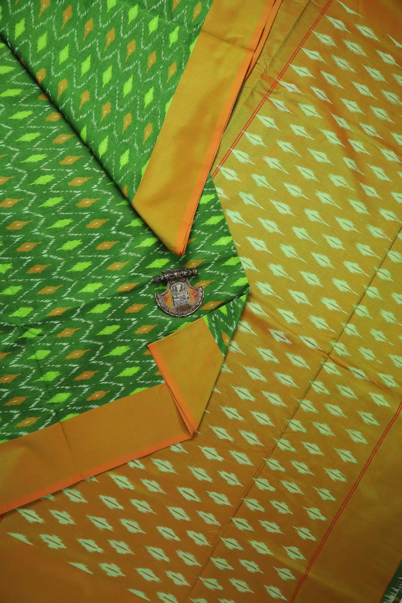 light-green-ikat-ikat-saree-is001426-a