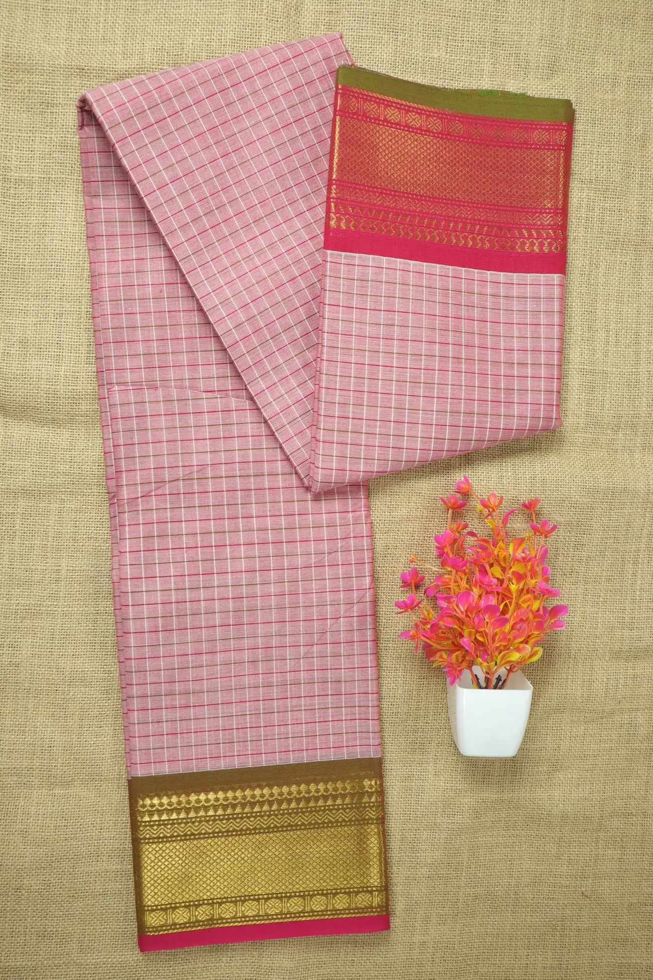 light-pink-checked-checked-saree-ck002814-a