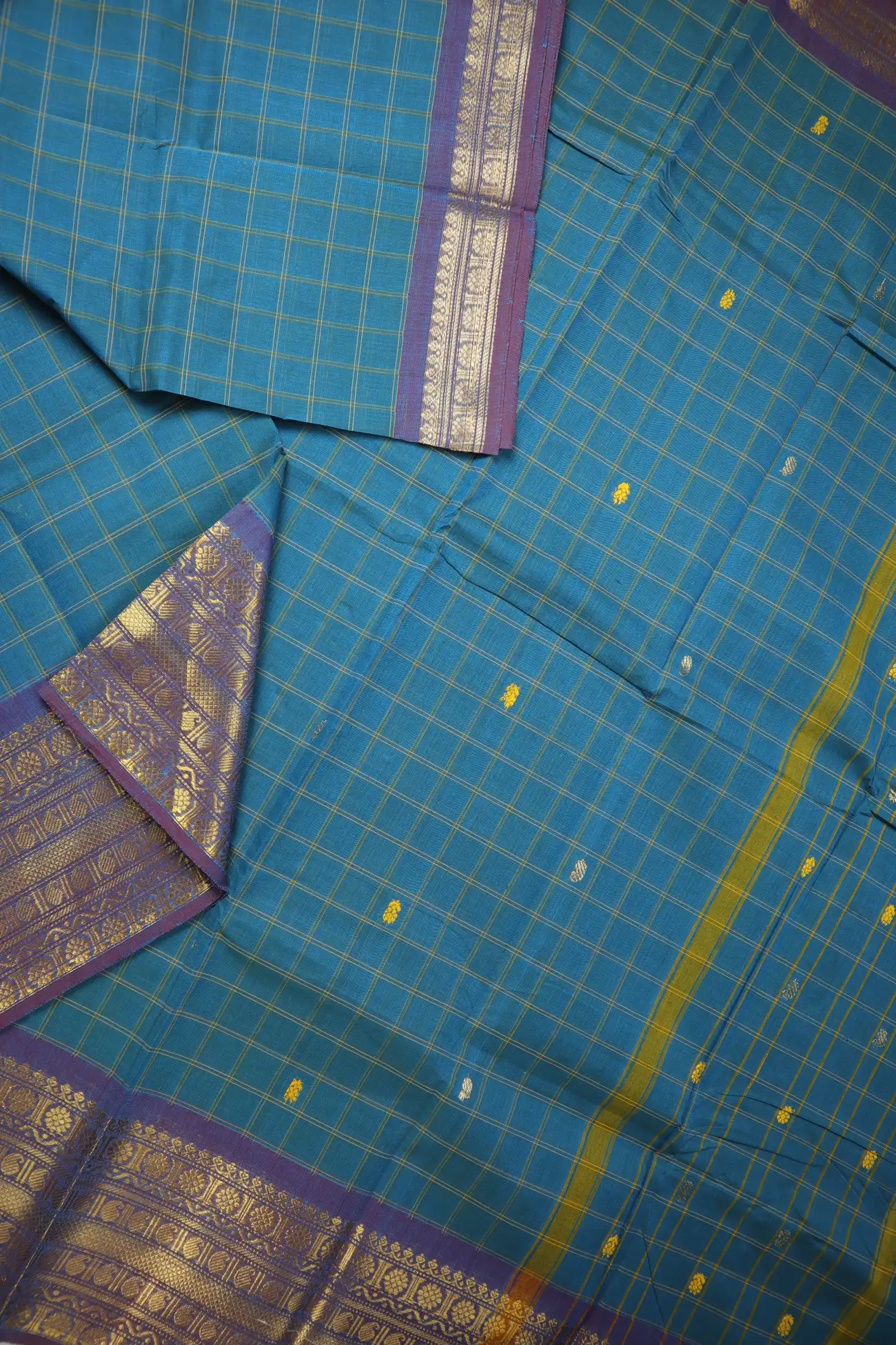 teal-mango-checked-saree-ck002810-b