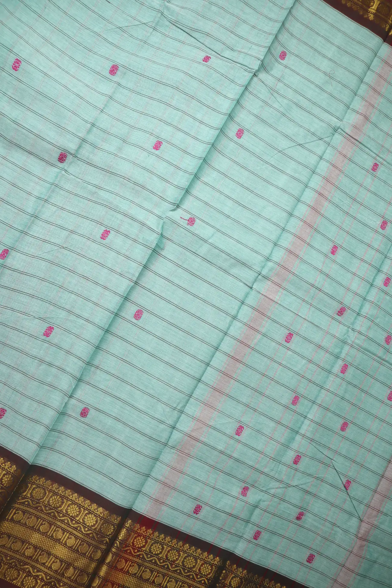 pista-green-mango-checked-saree-ck002809-c