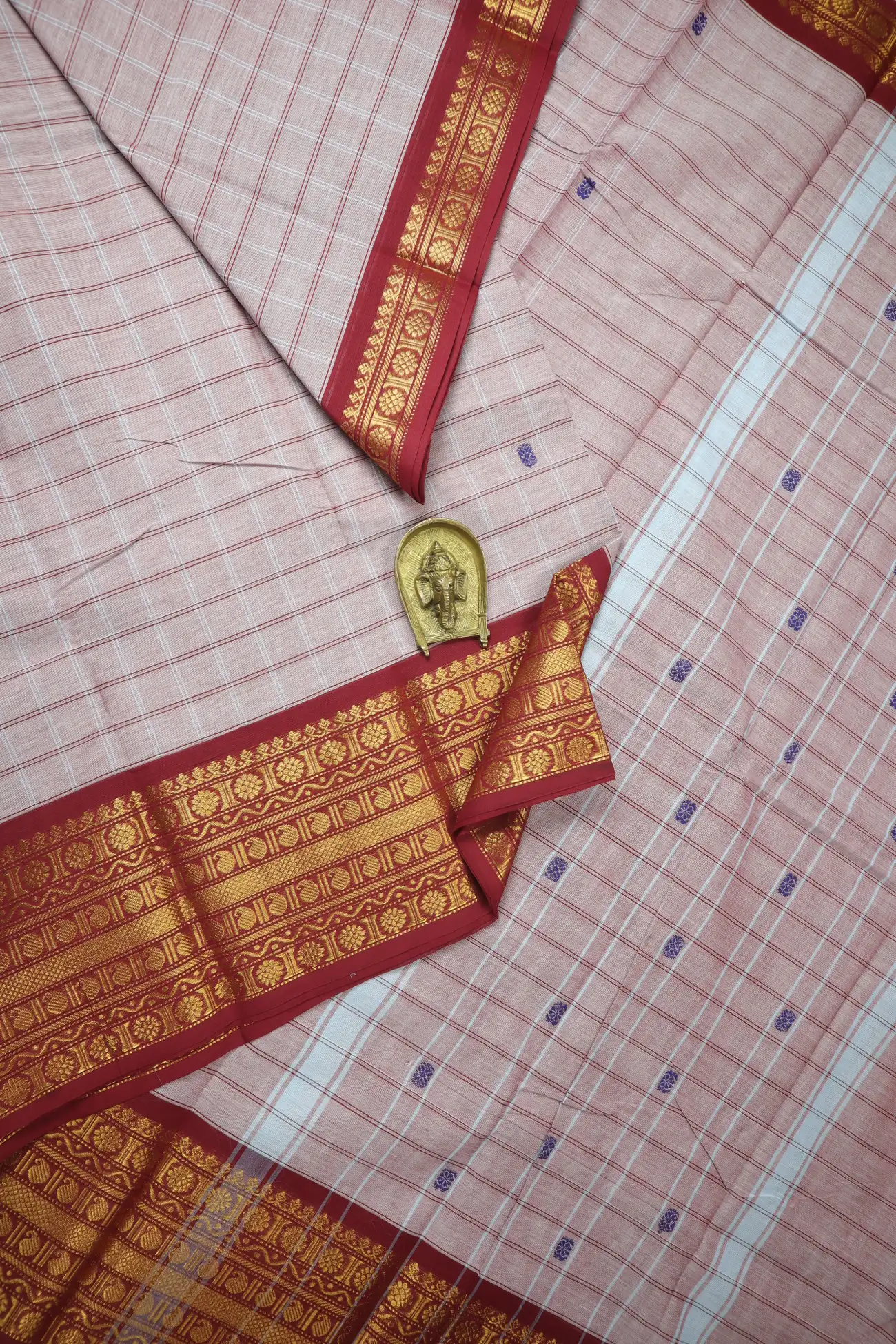 thistle-mango-checked-saree-ck002804-a