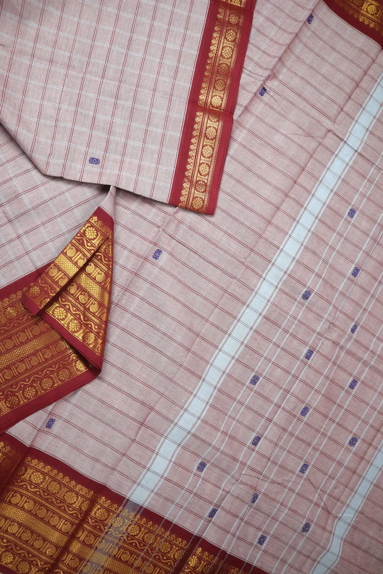 thistle-mango-checked-saree-ck002804-b