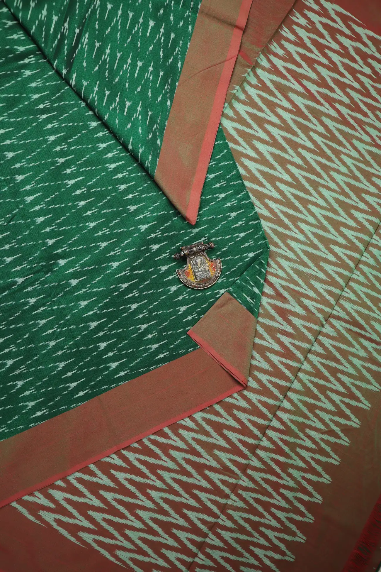 green-ikat-ikat-saree-is001432-a