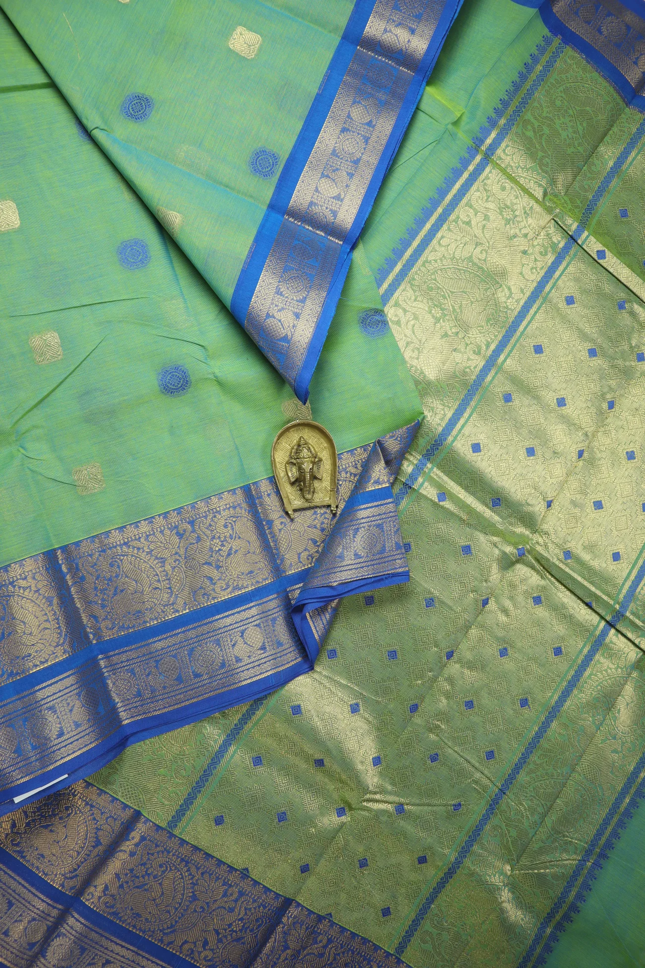 lime-green-elephant-peacock-kanchi-cotton-saree-uu005599-a