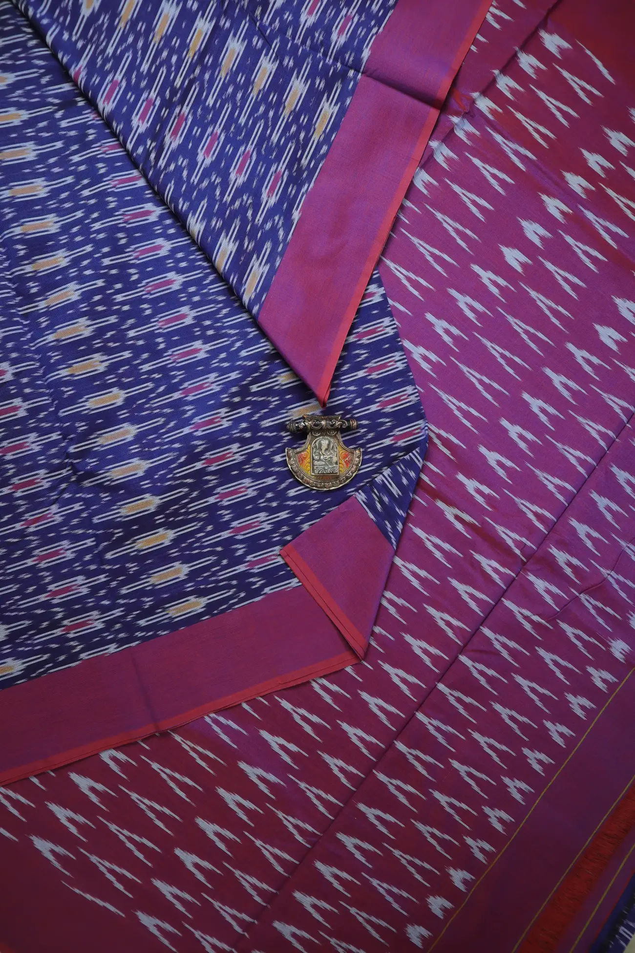 indigo-ikat-ikat-saree-is001469-a