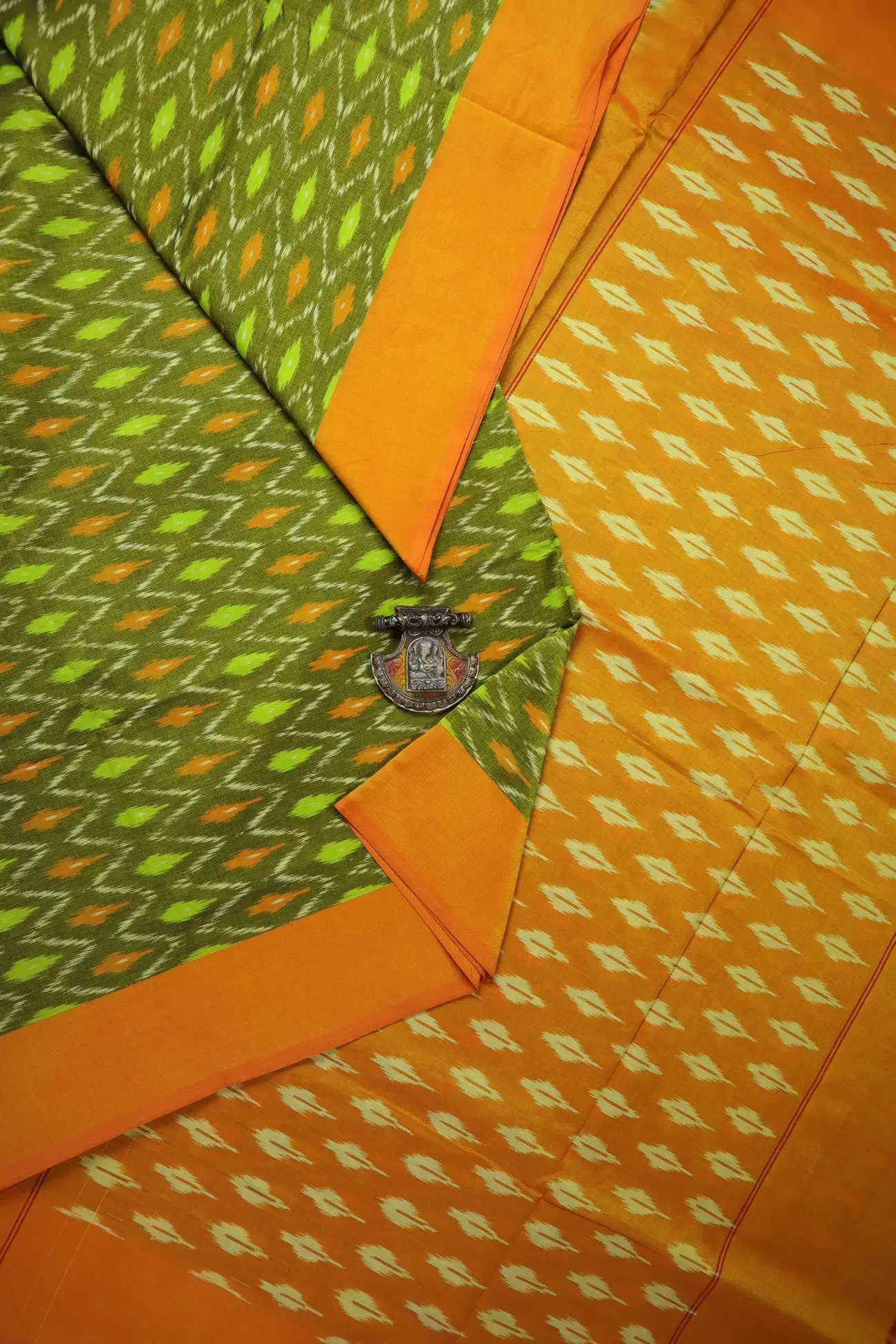 light-green-ikat-ikat-saree-is001471-a