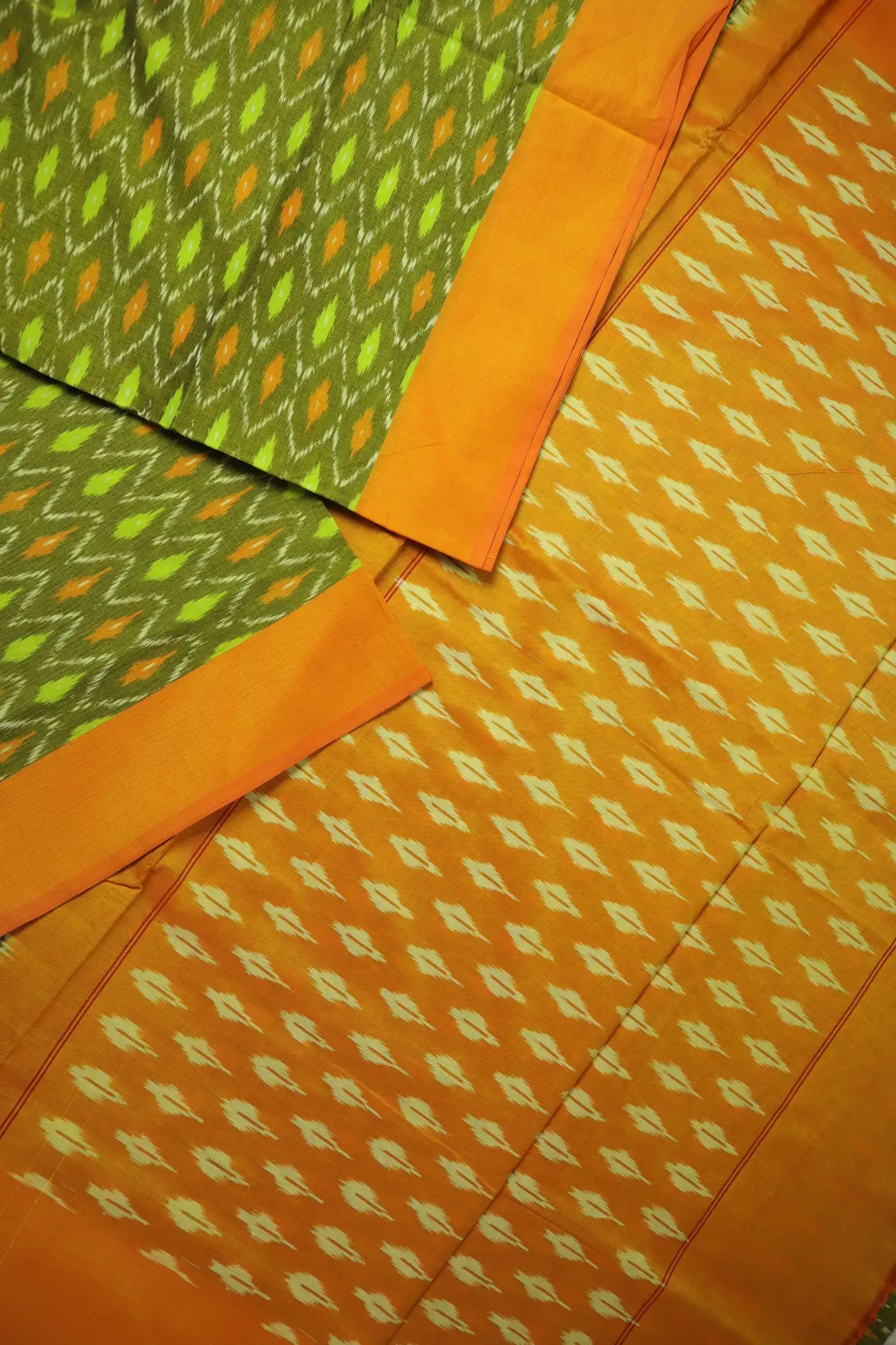 light-green-ikat-ikat-saree-is001471-b