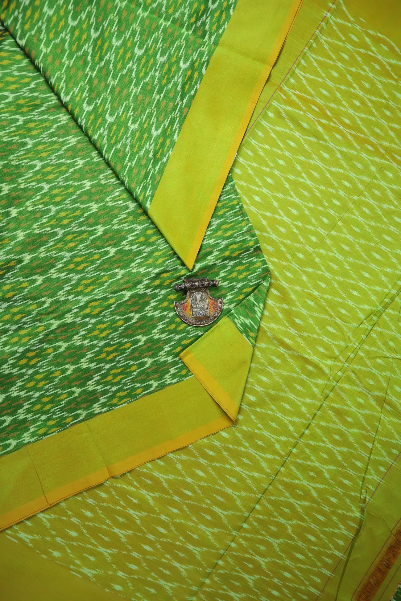 light-green-ikat-ikat-saree-is001441-a