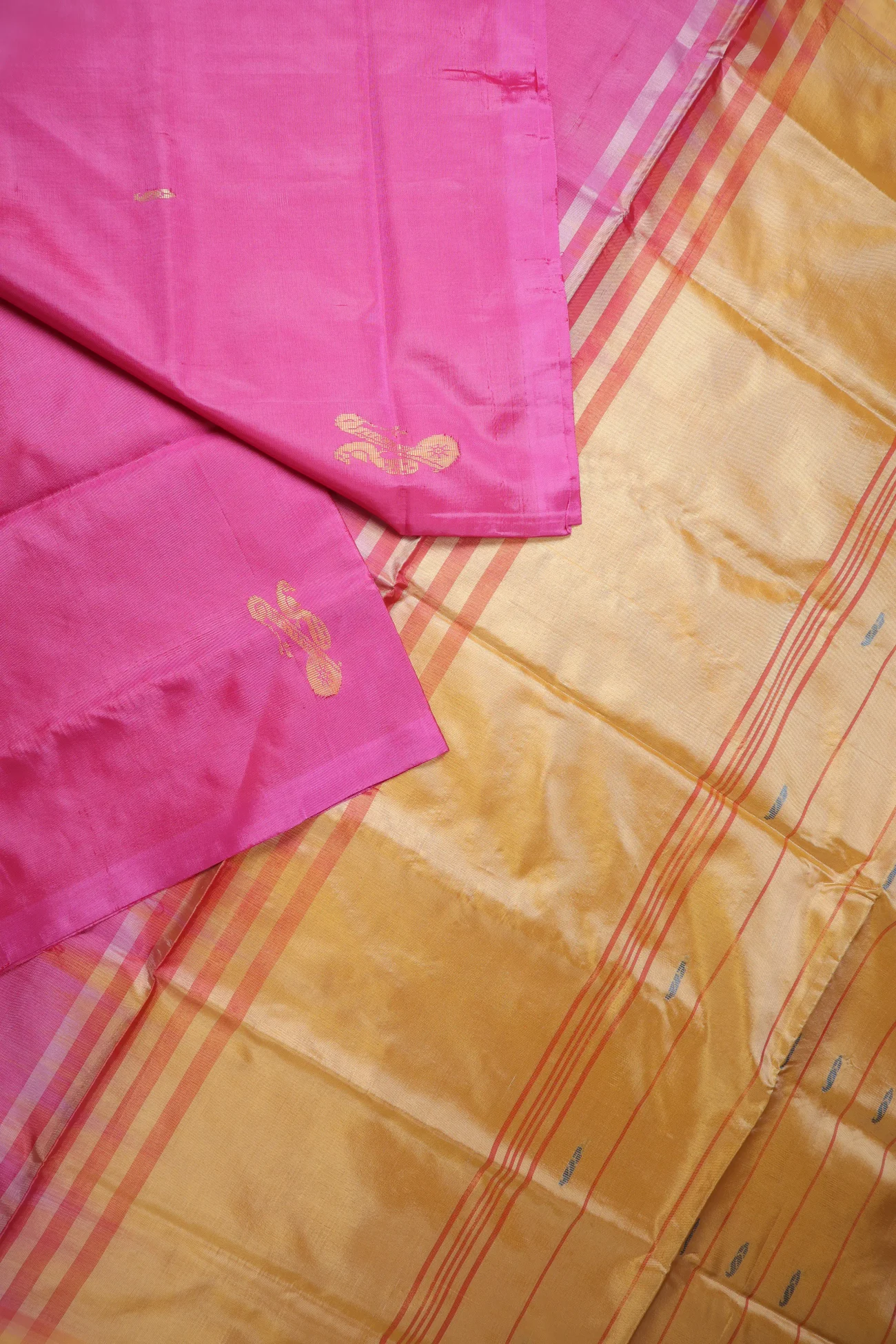 hot-pink-peacock-banana-pith-silk-saree-bps000605-b
