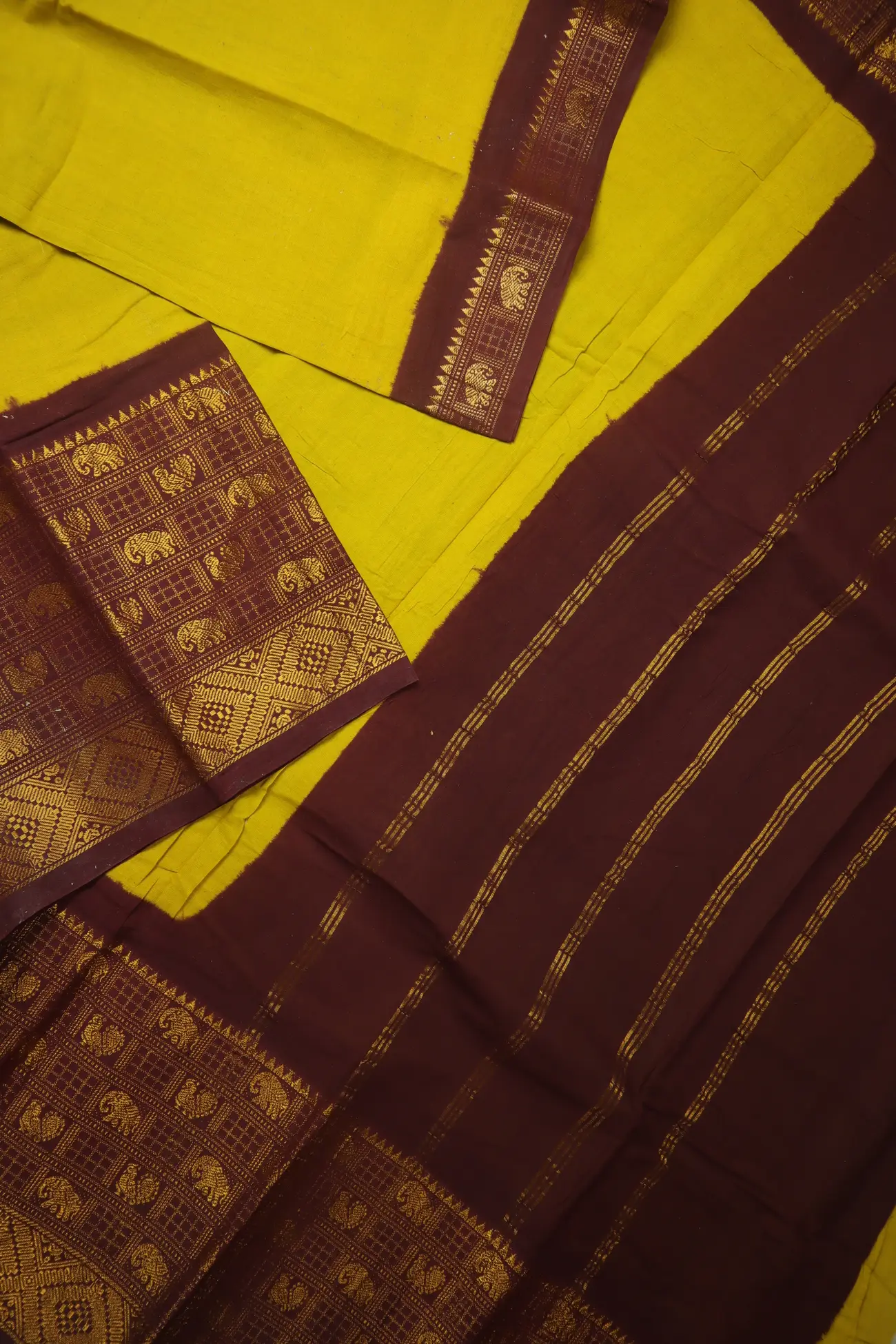 mustard-elephant-peacock-madurai-sungudi-saree-ss006358-b