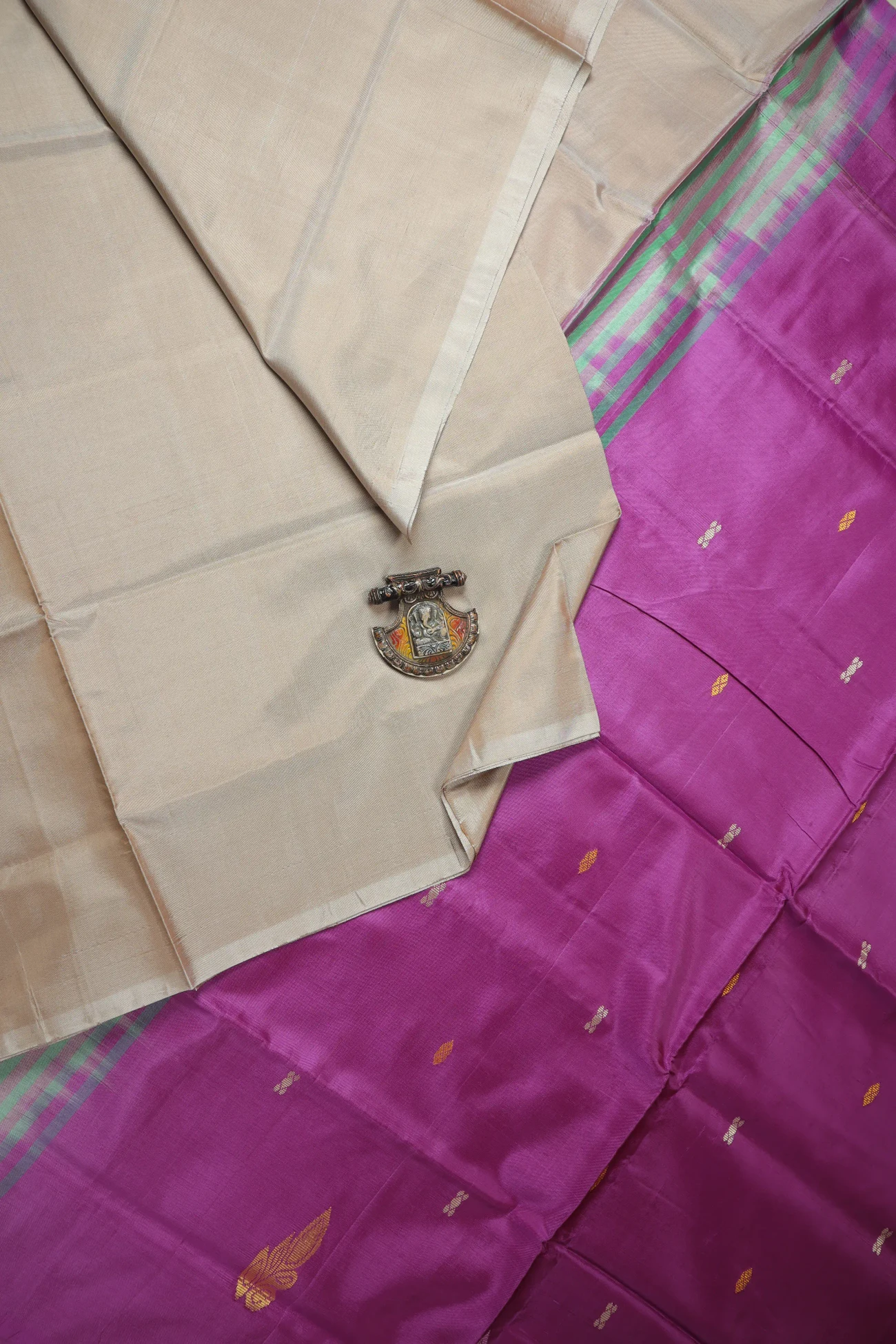 peach-puff-flower-banana-pith-silk-saree-bps000599-a
