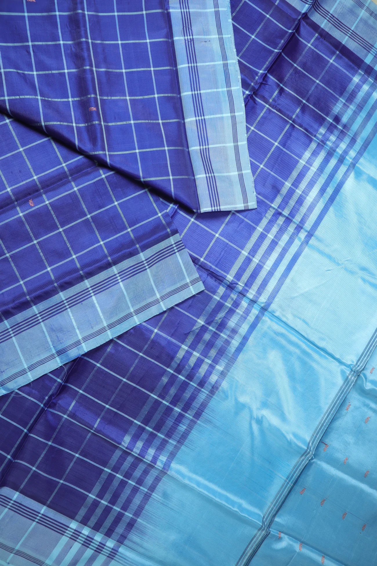 navy-checked-banana-pith-silk-saree-bps000591-b