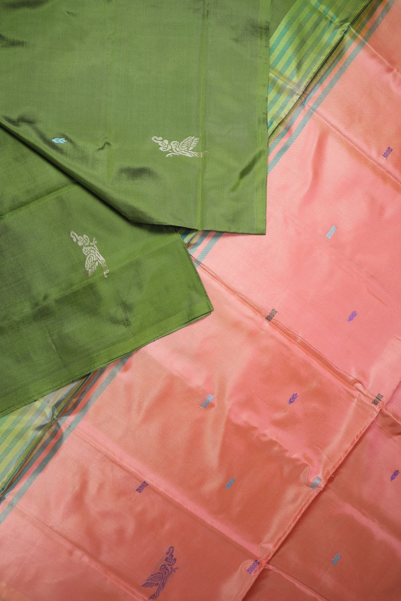 dark-olive-green-bird-banana-pith-silk-saree-bps000575-b