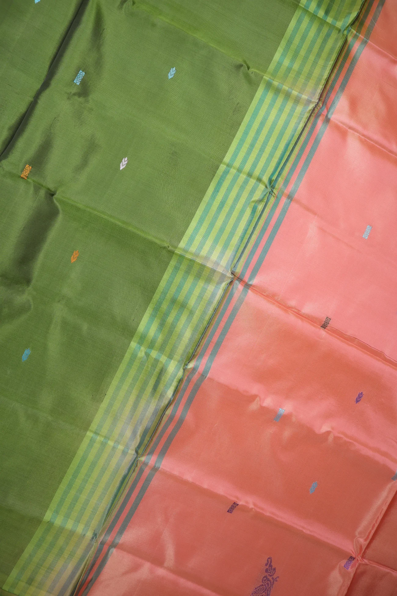 dark-olive-green-bird-banana-pith-silk-saree-bps000575-c