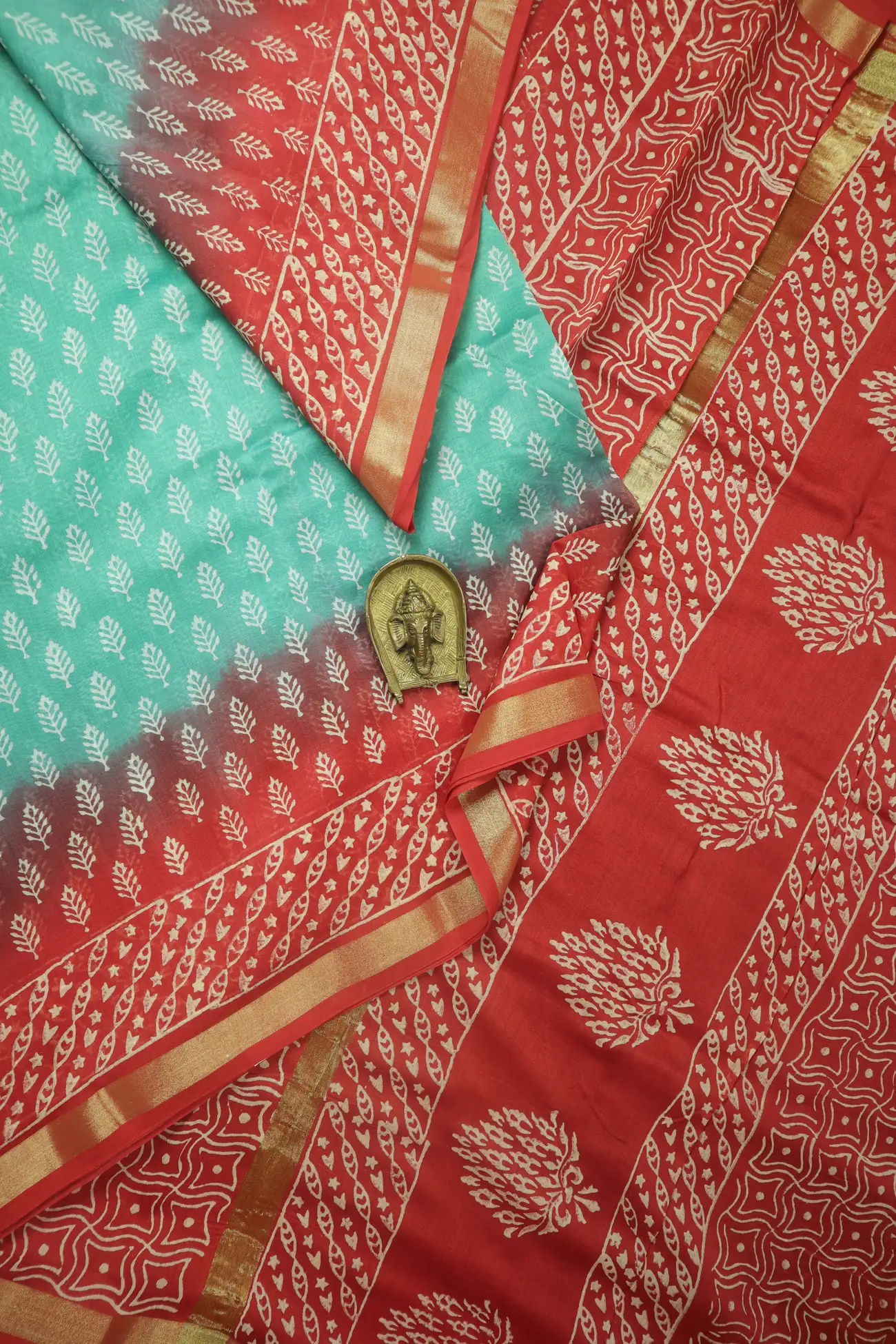 turquoise-flower-chanderi-saree-cs000667-a