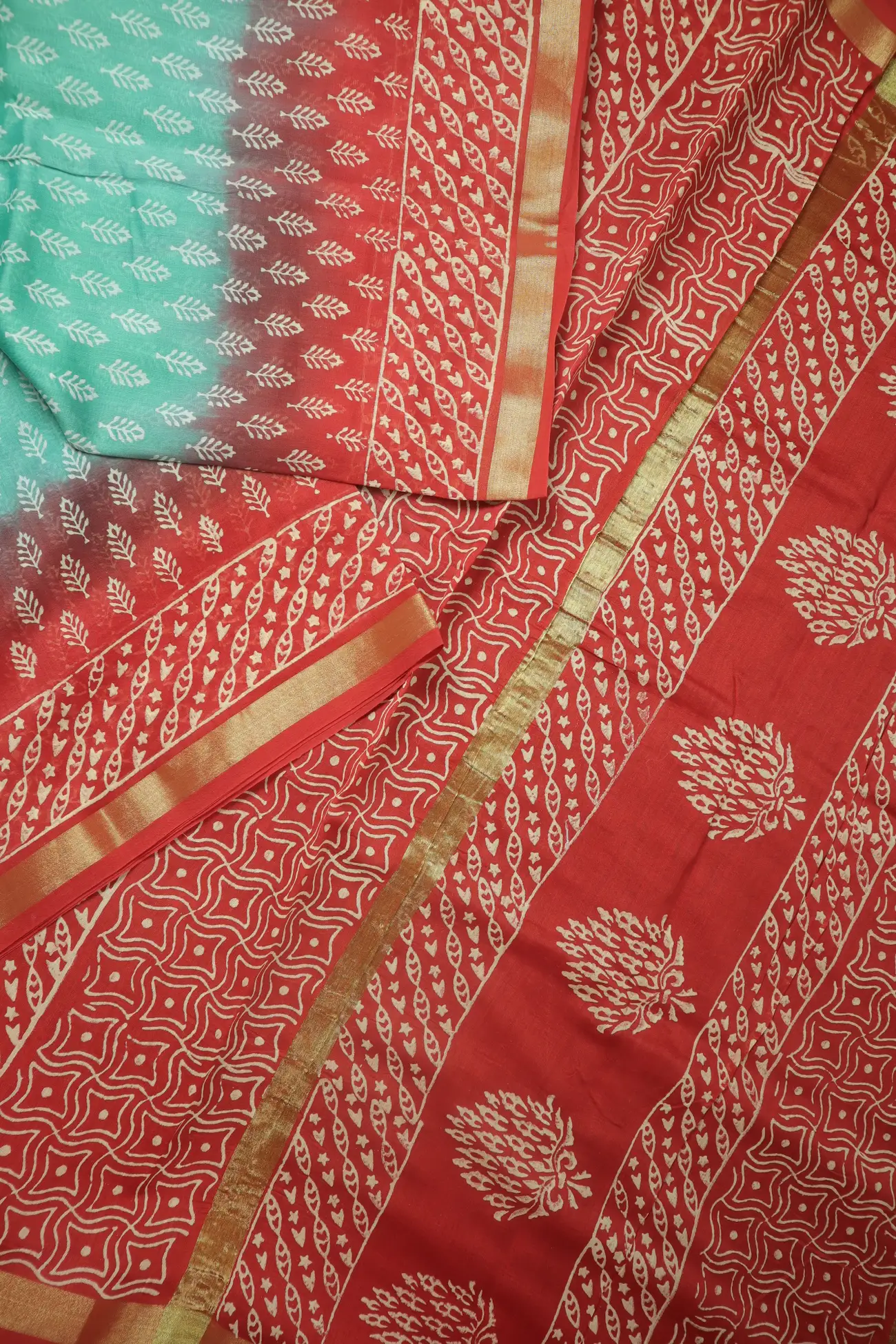 turquoise-flower-chanderi-saree-cs000667-b