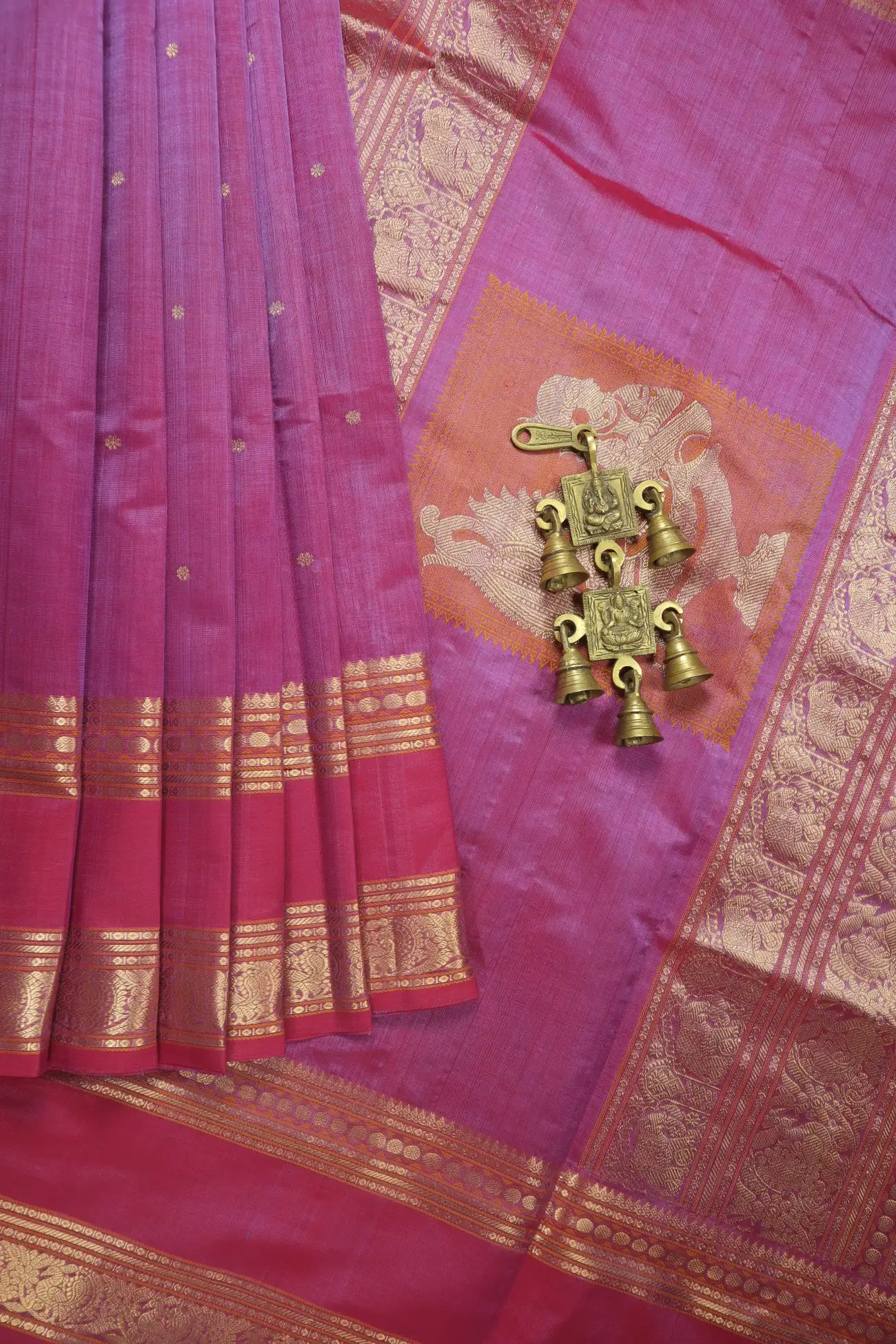 magenta-peacock-elephant-kalamagal-rettai-pettu-kanchi-silk-cotton-saree-sc003122-a
