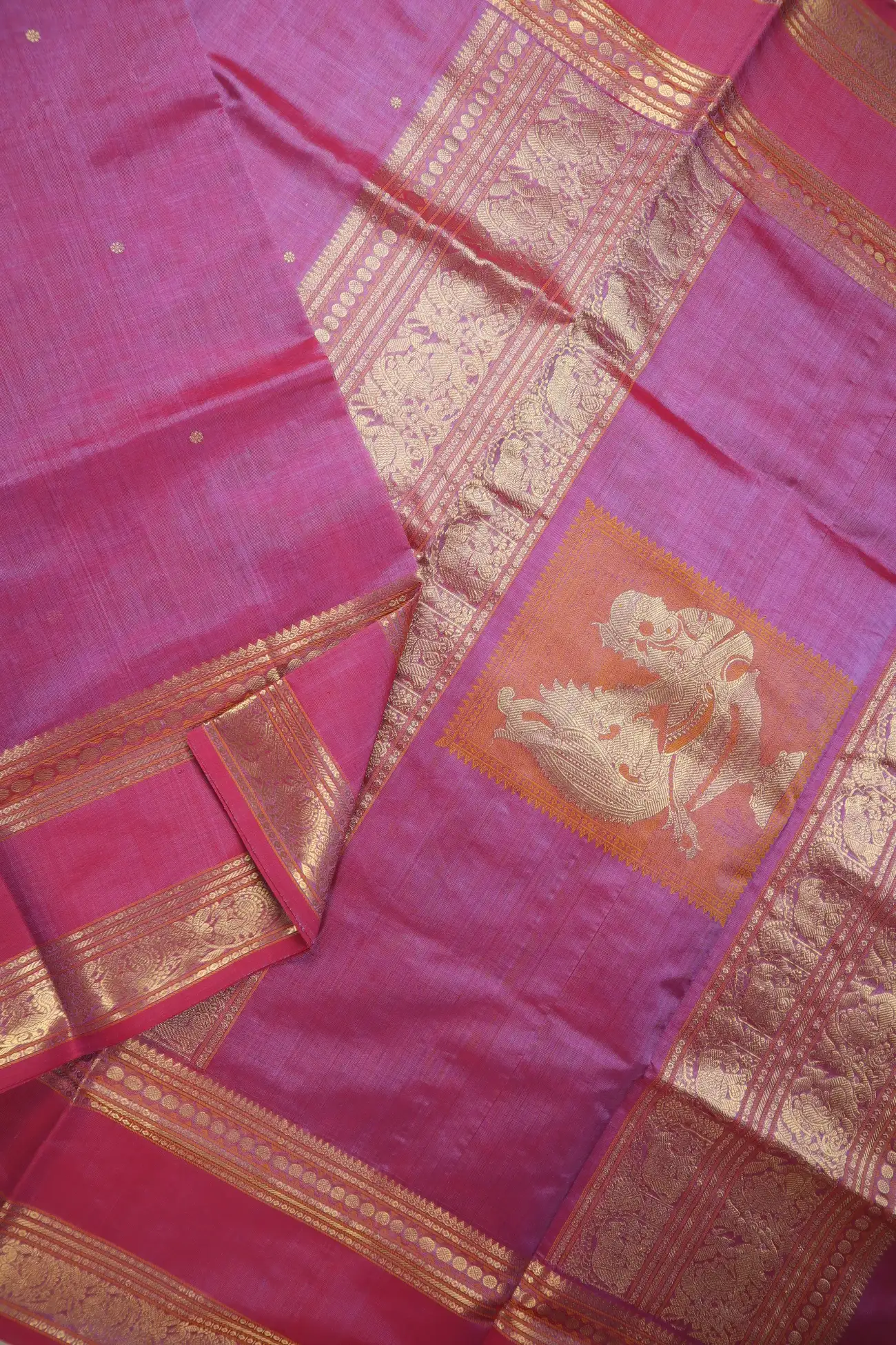 magenta-peacock-elephant-kalamagal-rettai-pettu-kanchi-silk-cotton-saree-sc003122-b