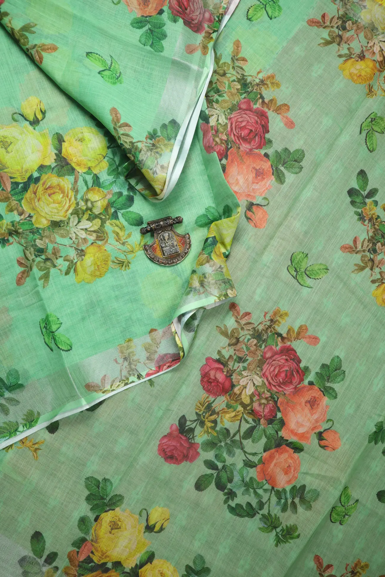 green-flower-linen-block-printed-saree-lnp000253-a