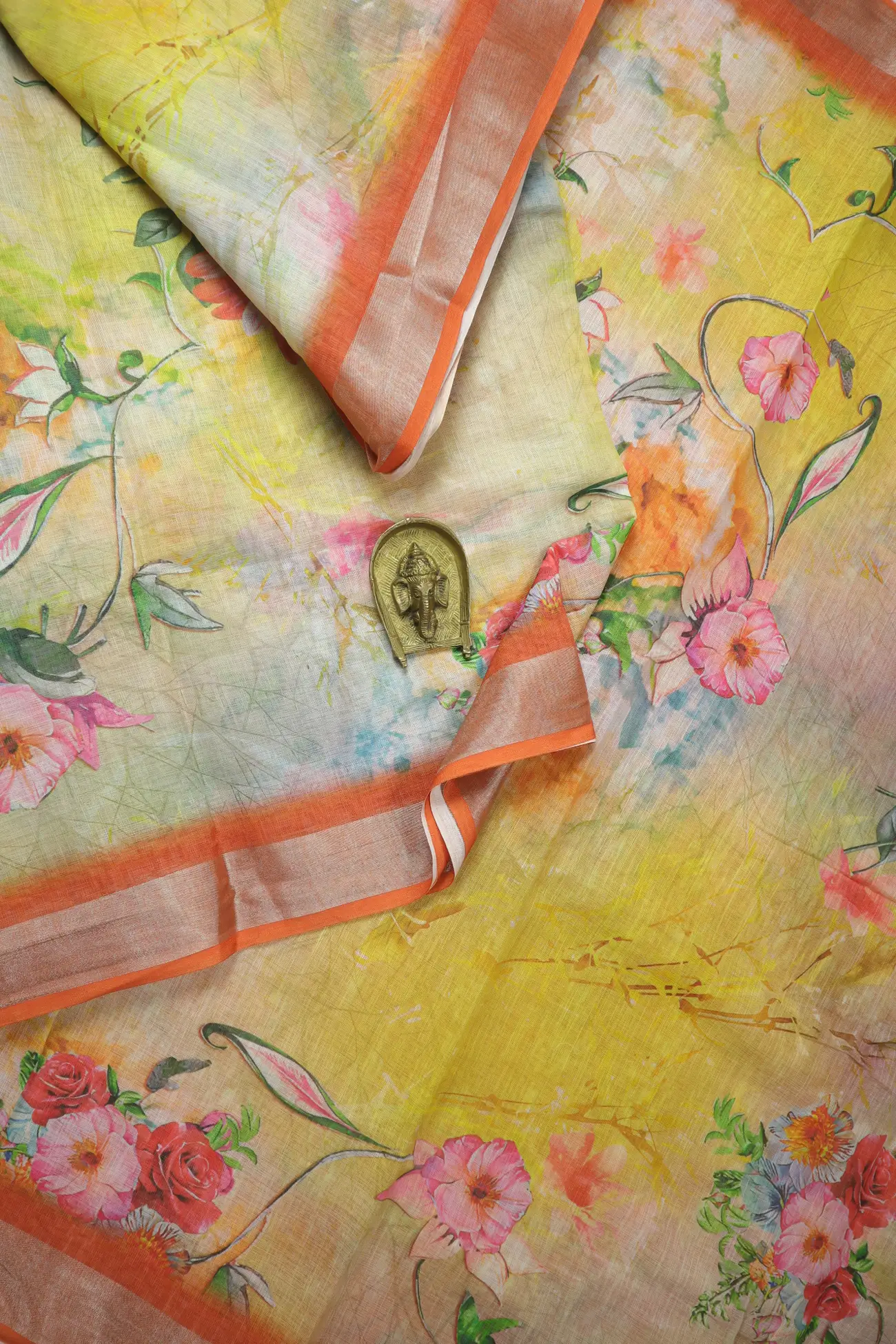 yellow-flower-linen-block-printed-saree-lnp000226-2-a