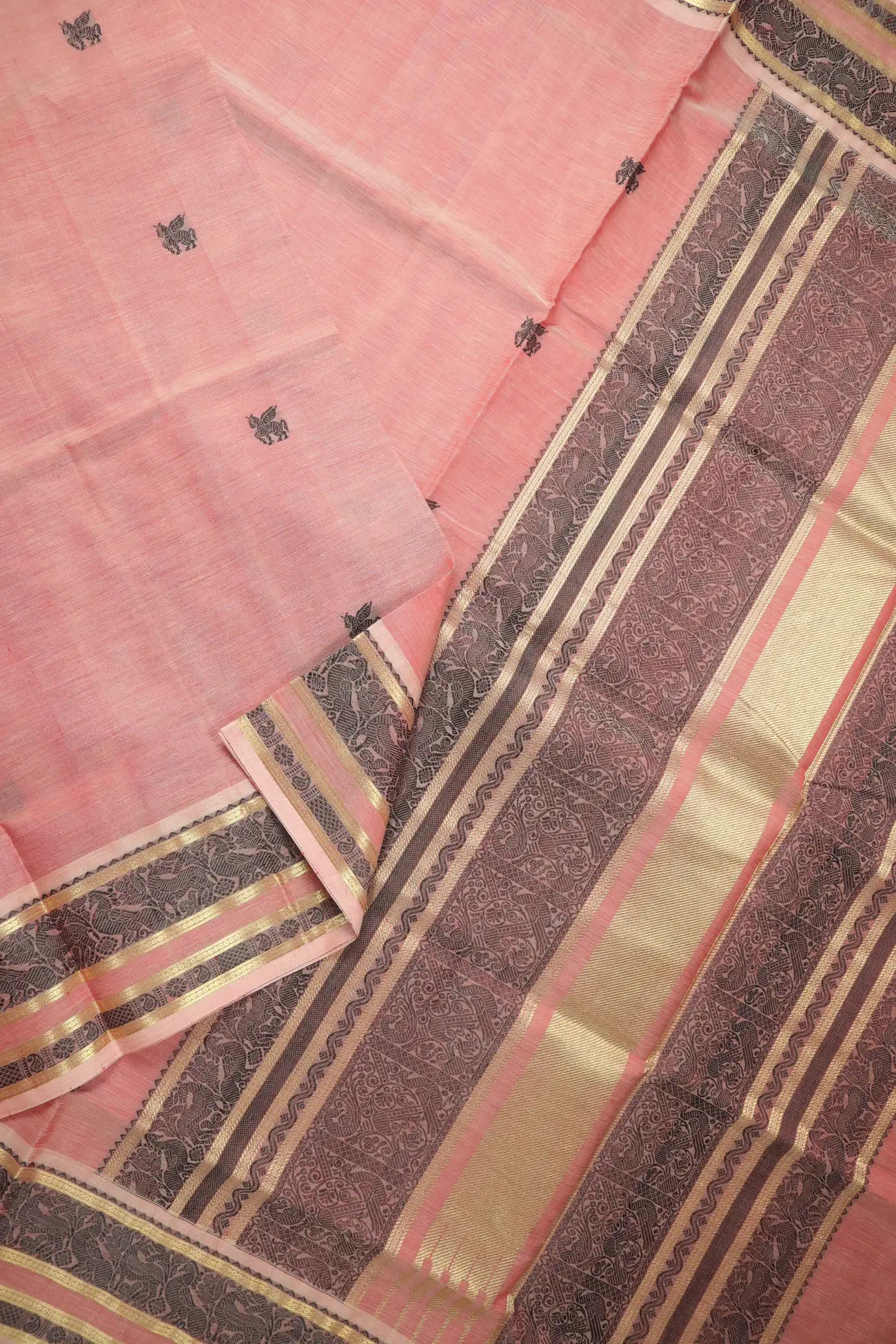 coral-annapakshi-deer-flying-horse-kanchi-silk-cotton-saree-sc003111-b