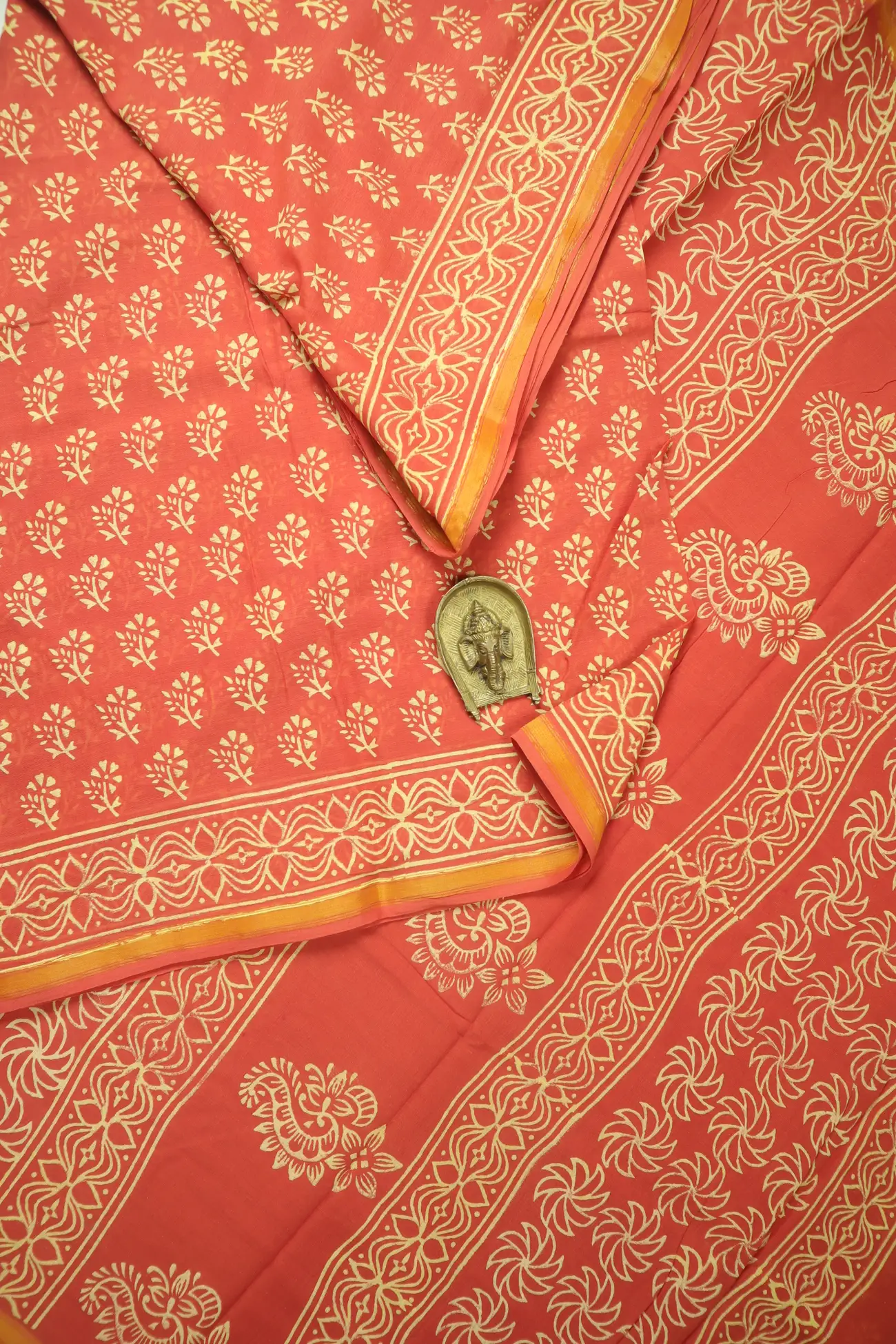 orange-flower-mulmul-cotton-saree-mm001935-a