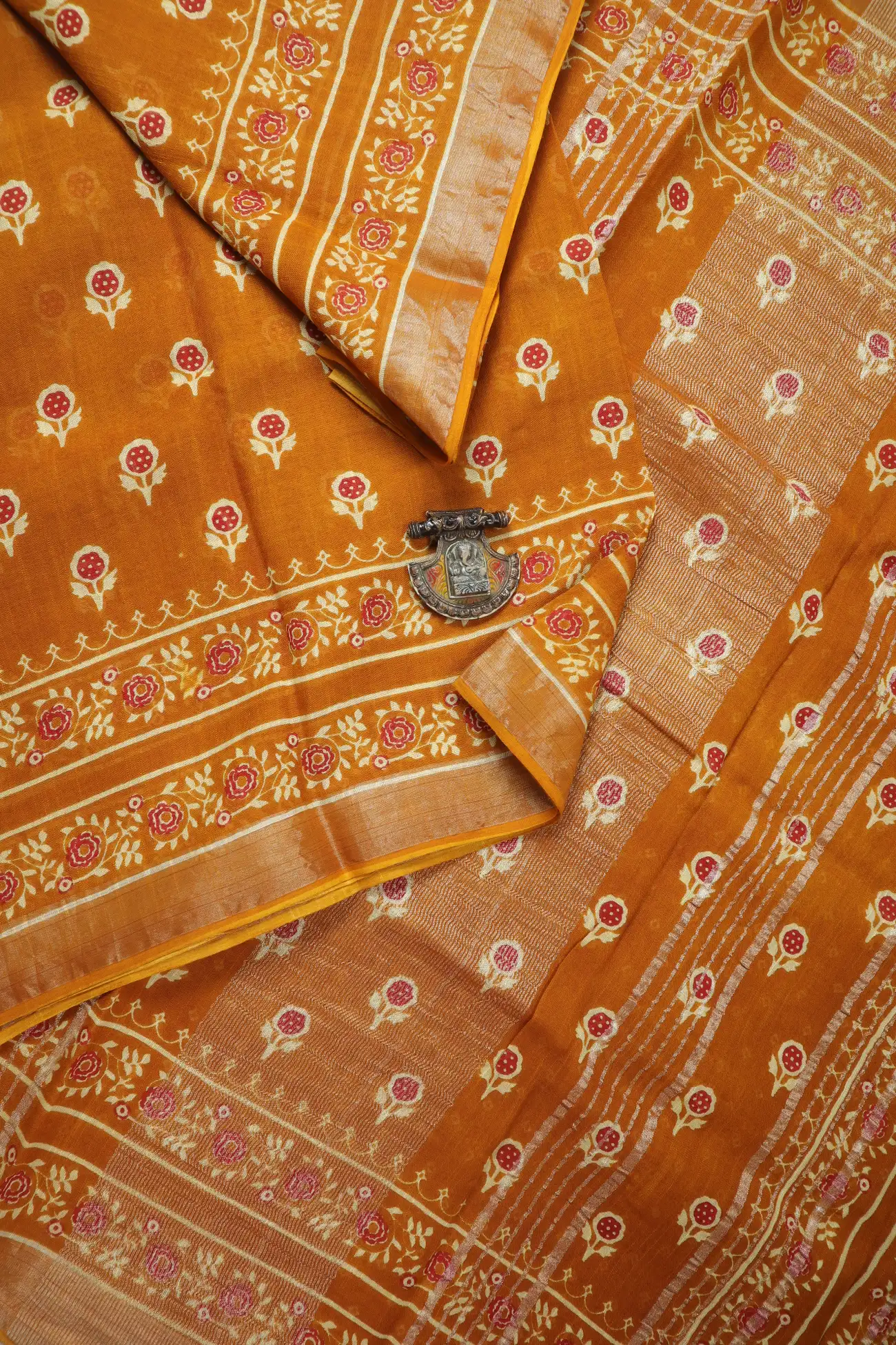 orange-flower-linen-block-printed-saree-lnp000208-a