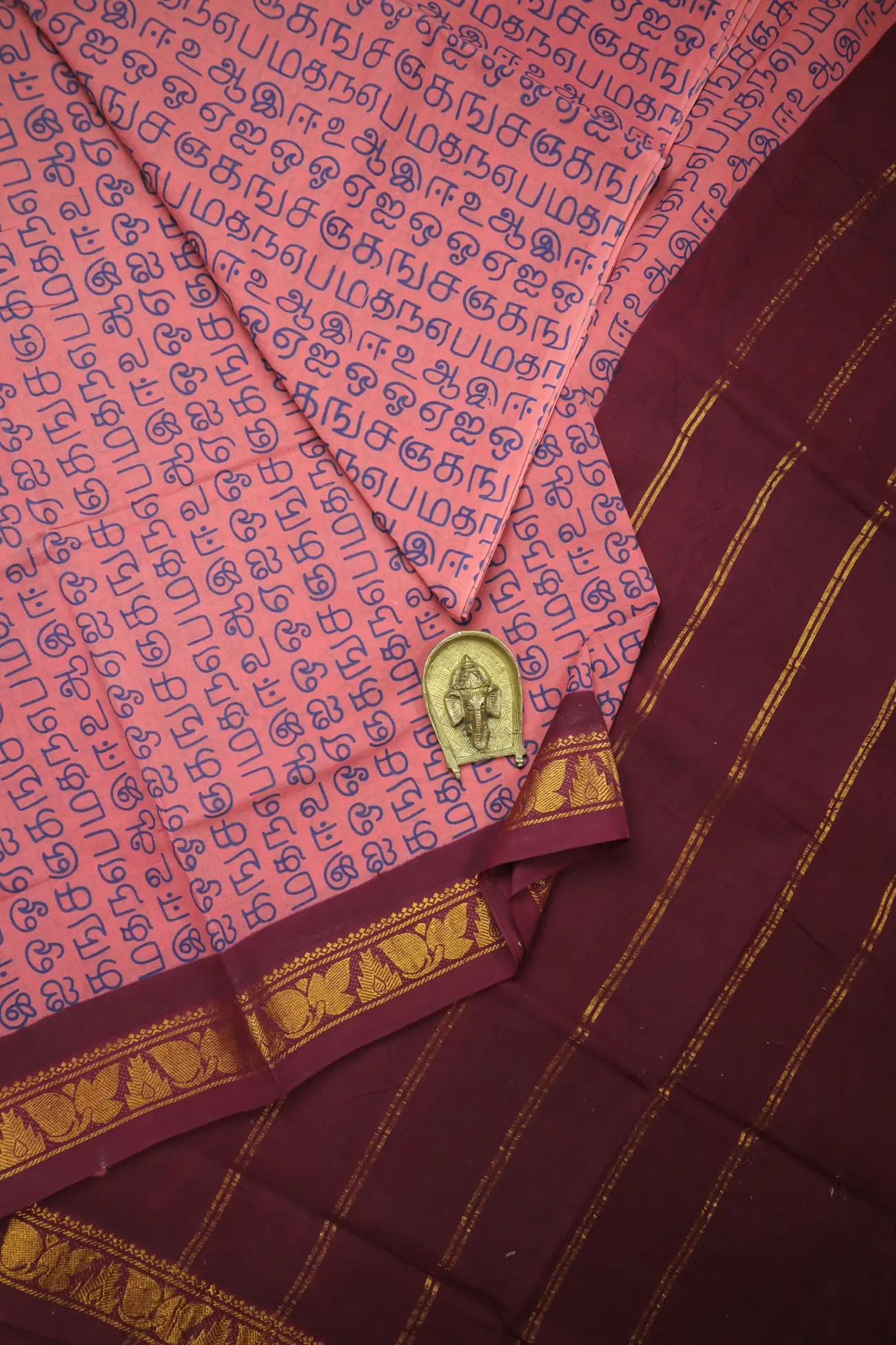 light-coral-tamil-alphabets-madurai-sungudi-saree-ss006468-a