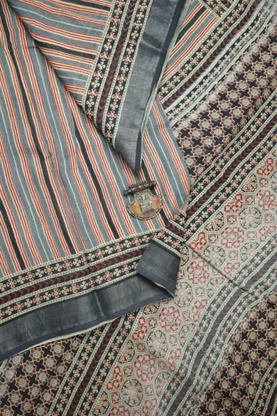 steel-blue-vertical-stripes-linen-block-printed-saree-lnp000213-a