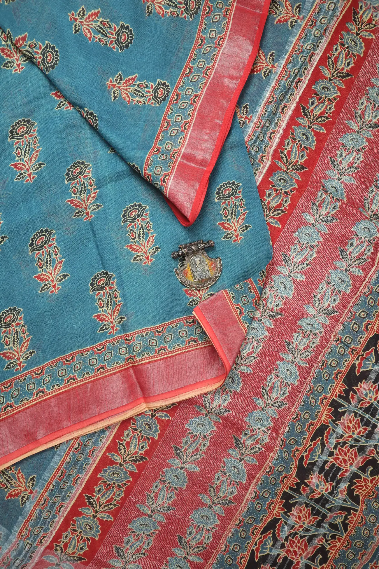 teal-flower-linen-block-printed-saree-lnp000218-a