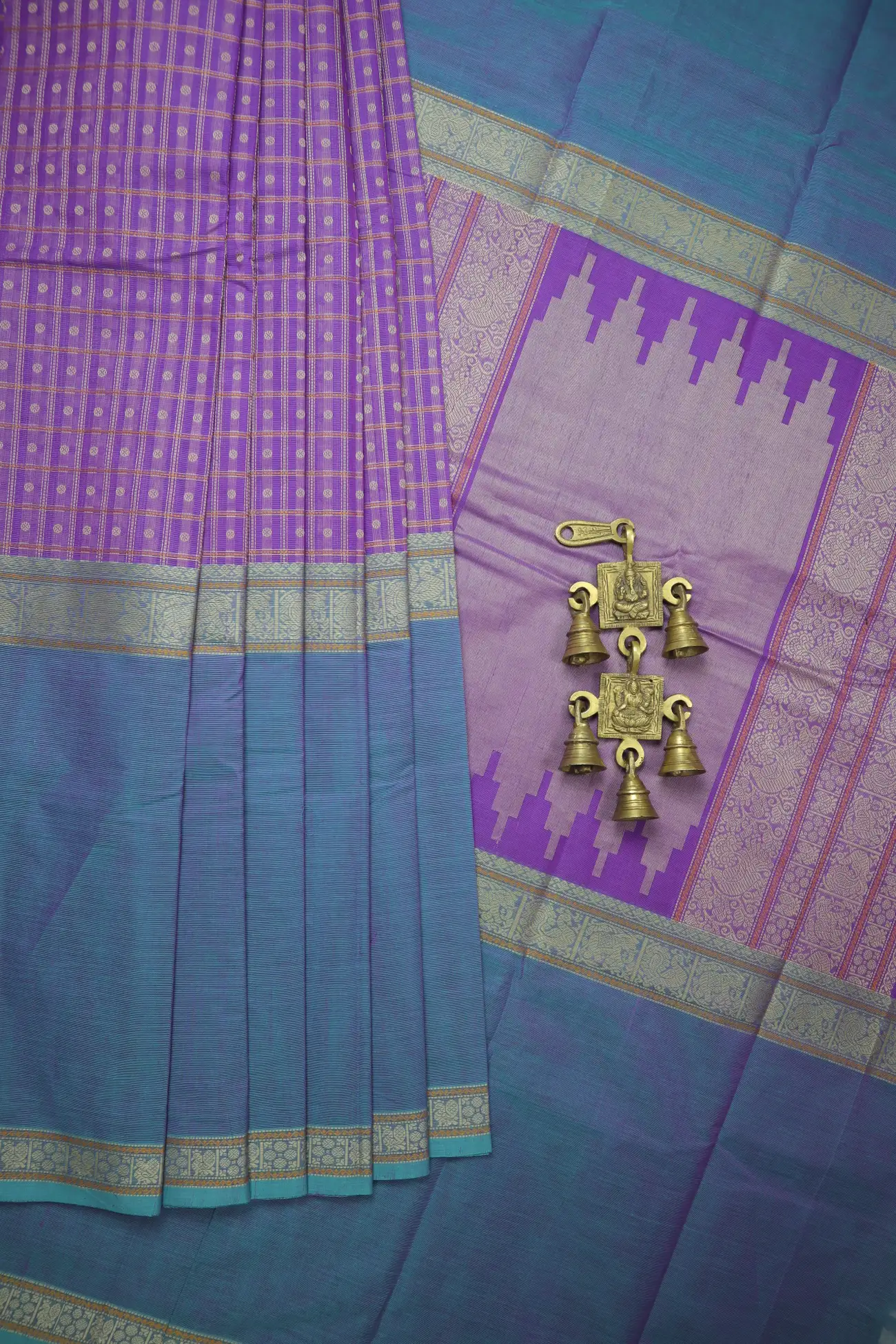 purple-muppagam-three-part-peacock-kanchi-cotton-saree-uu005698-a