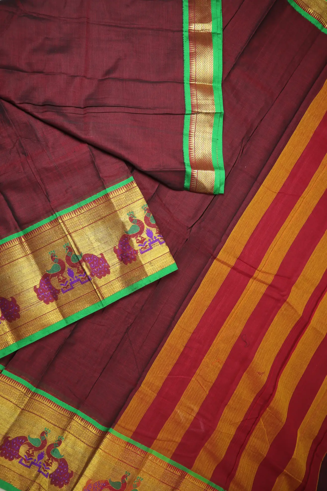 maroon-paithani-design-bavanji-border-narayanpet-saree-pk002800-b