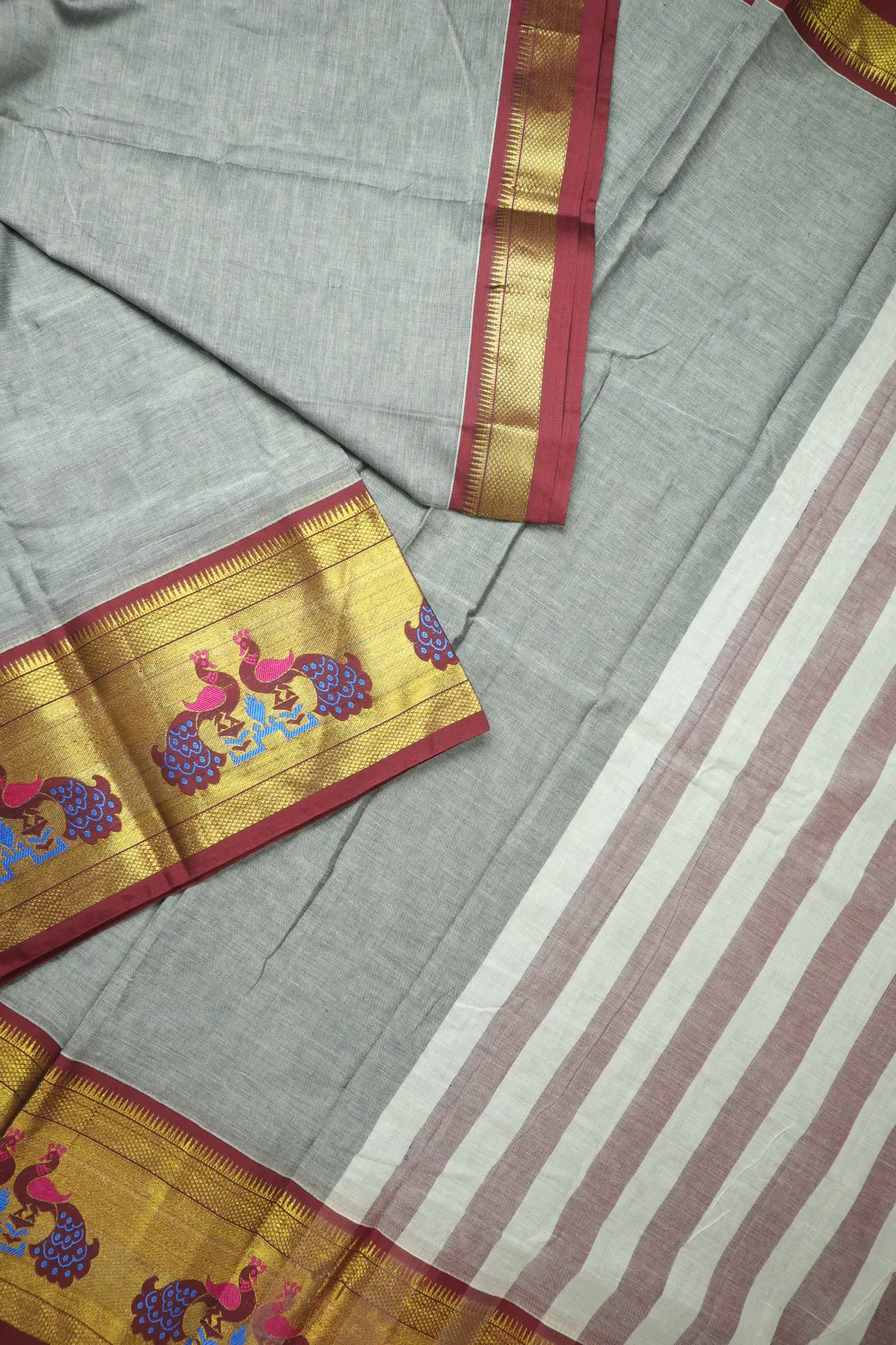 dim-gray-paithani-design-narayanpet-saree-pk002802-b