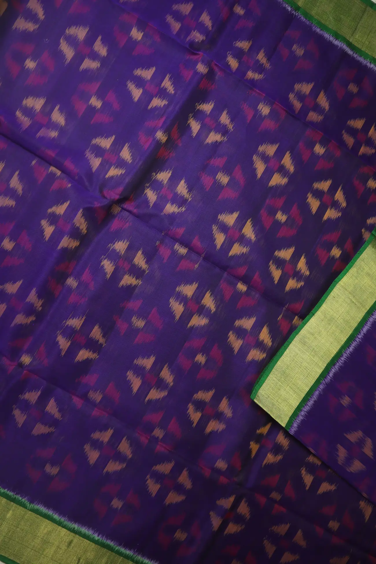 indigo-flower-ikat-pochampally-silk-cotton-saree-sc003140-d