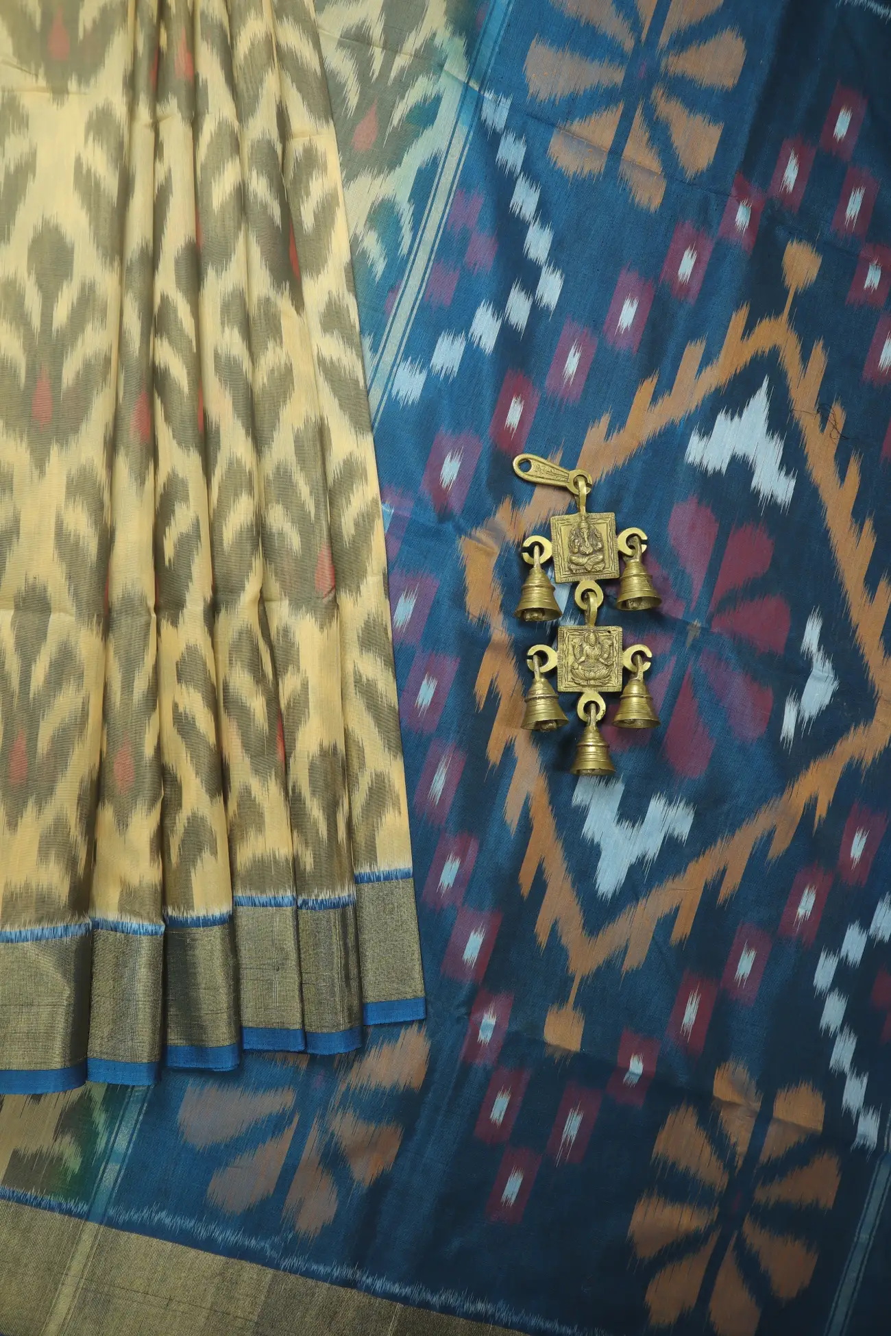wheat-ikat-pochampally-silk-cotton-saree-sc003141-a