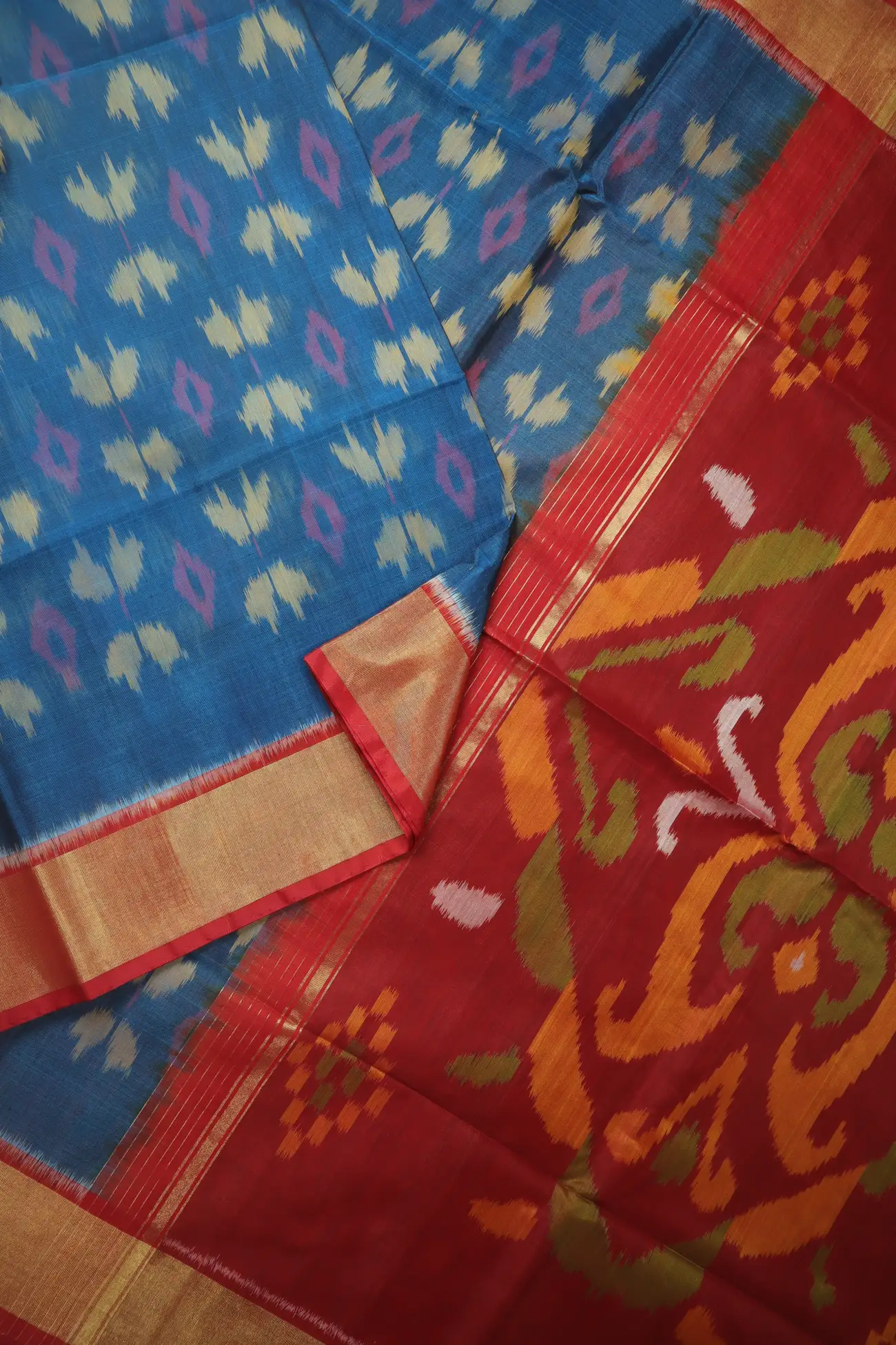 teal-ikat-pochampally-silk-cotton-saree-sc003142-b