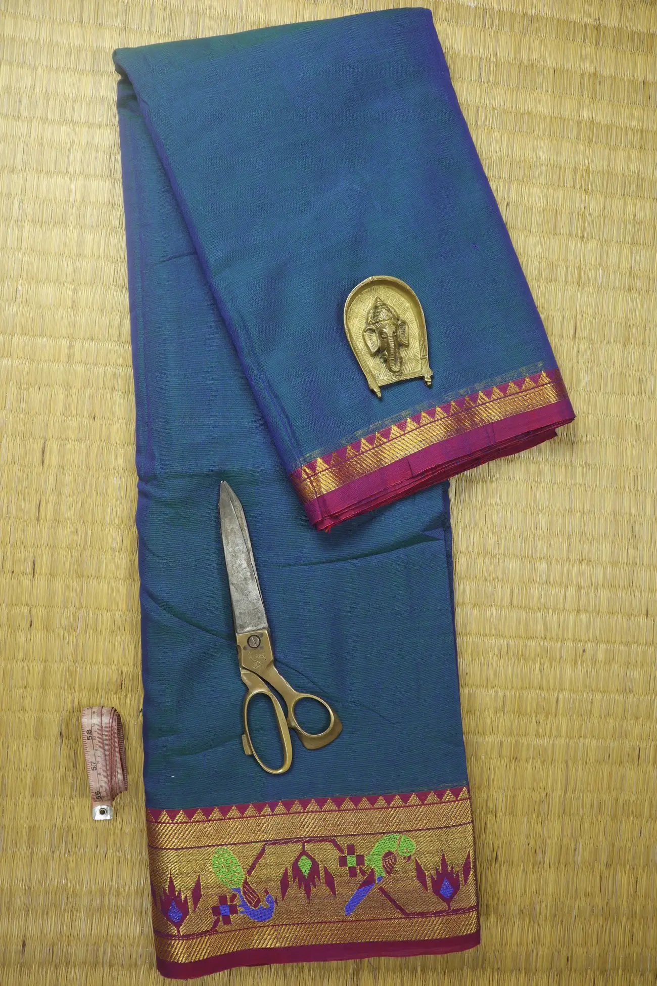 peacock-blue-paithani-design-narayanpet-fabric-soft-cotton-fabric-pf000540-a